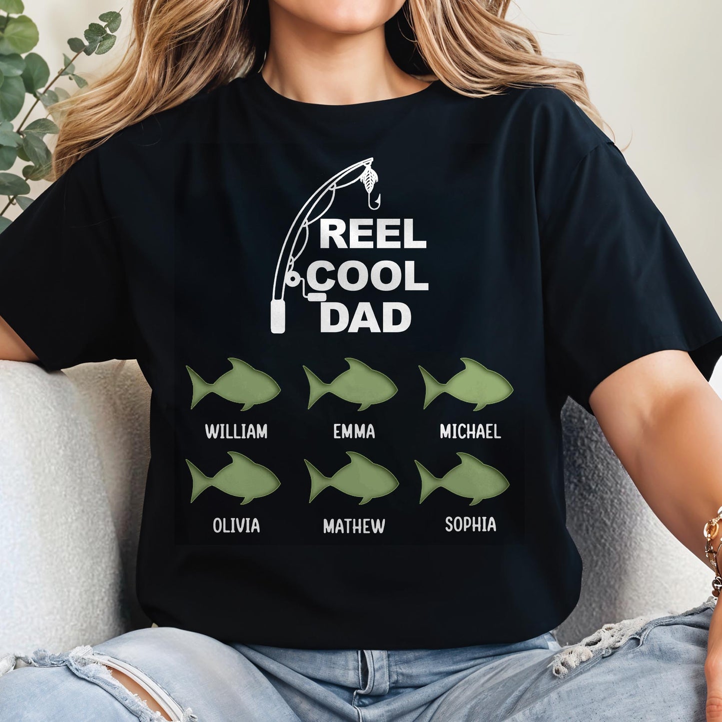 Reel Cool Dad, Fishing Rod And Fish