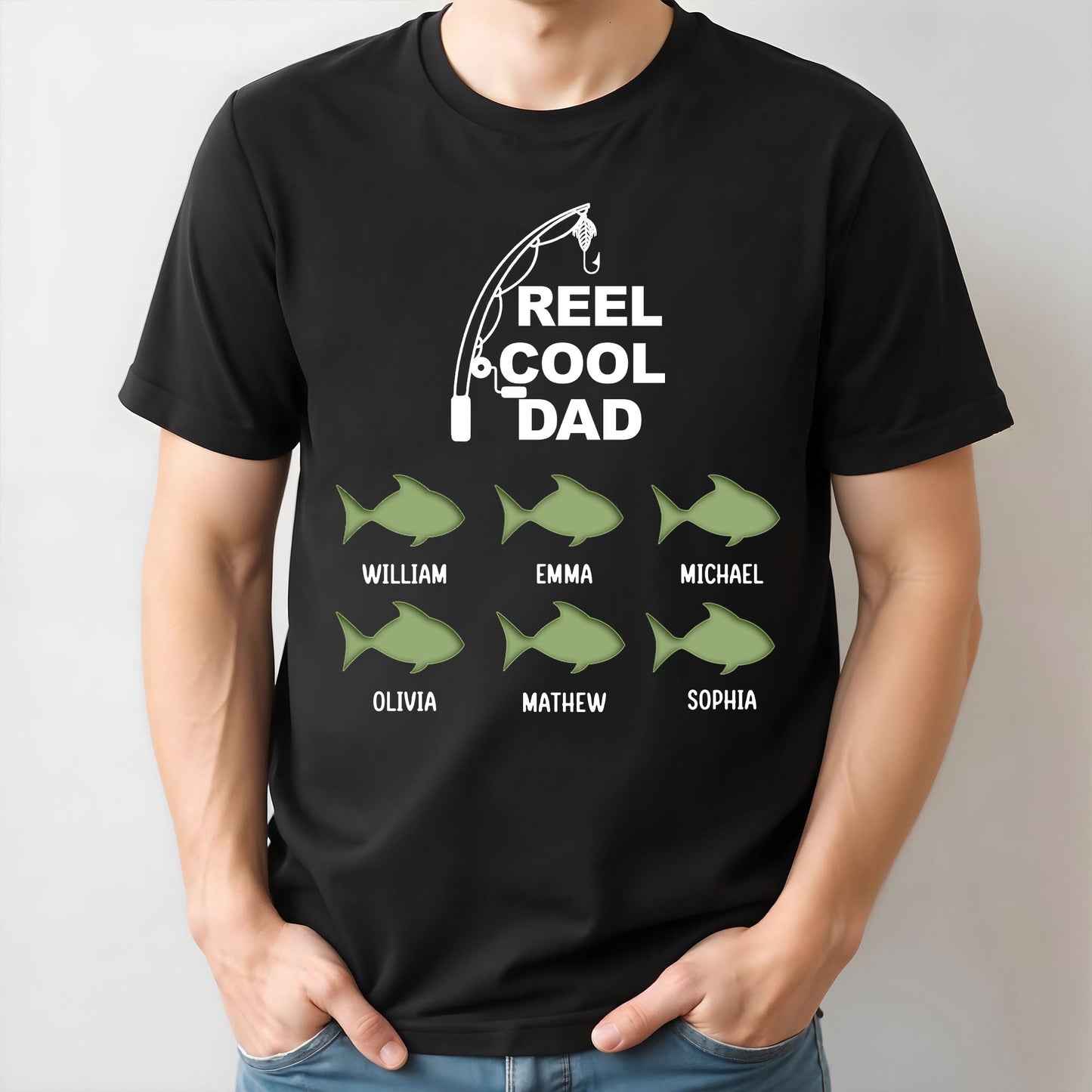 Reel Cool Dad, Fishing Rod And Fish