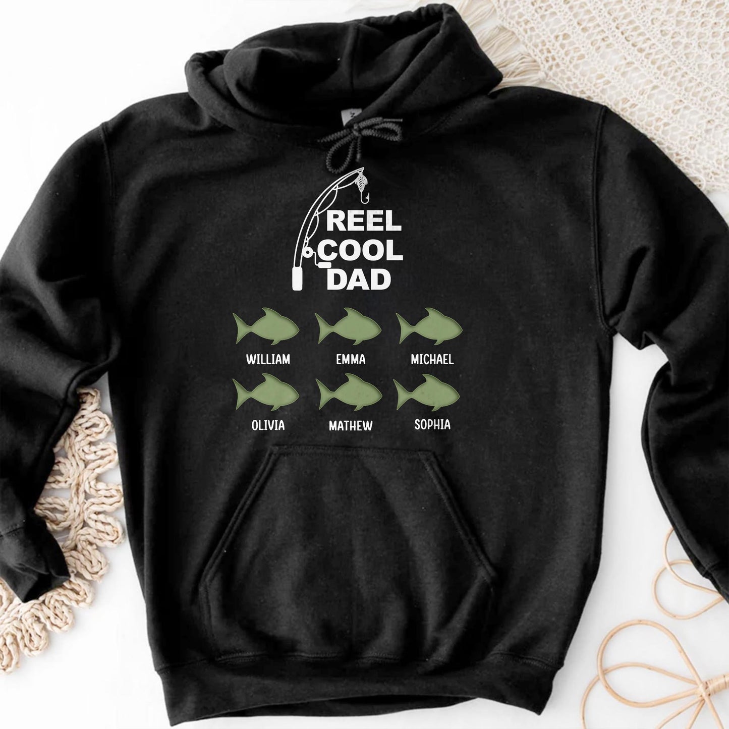 Reel Cool Dad, Fishing Rod And Fish