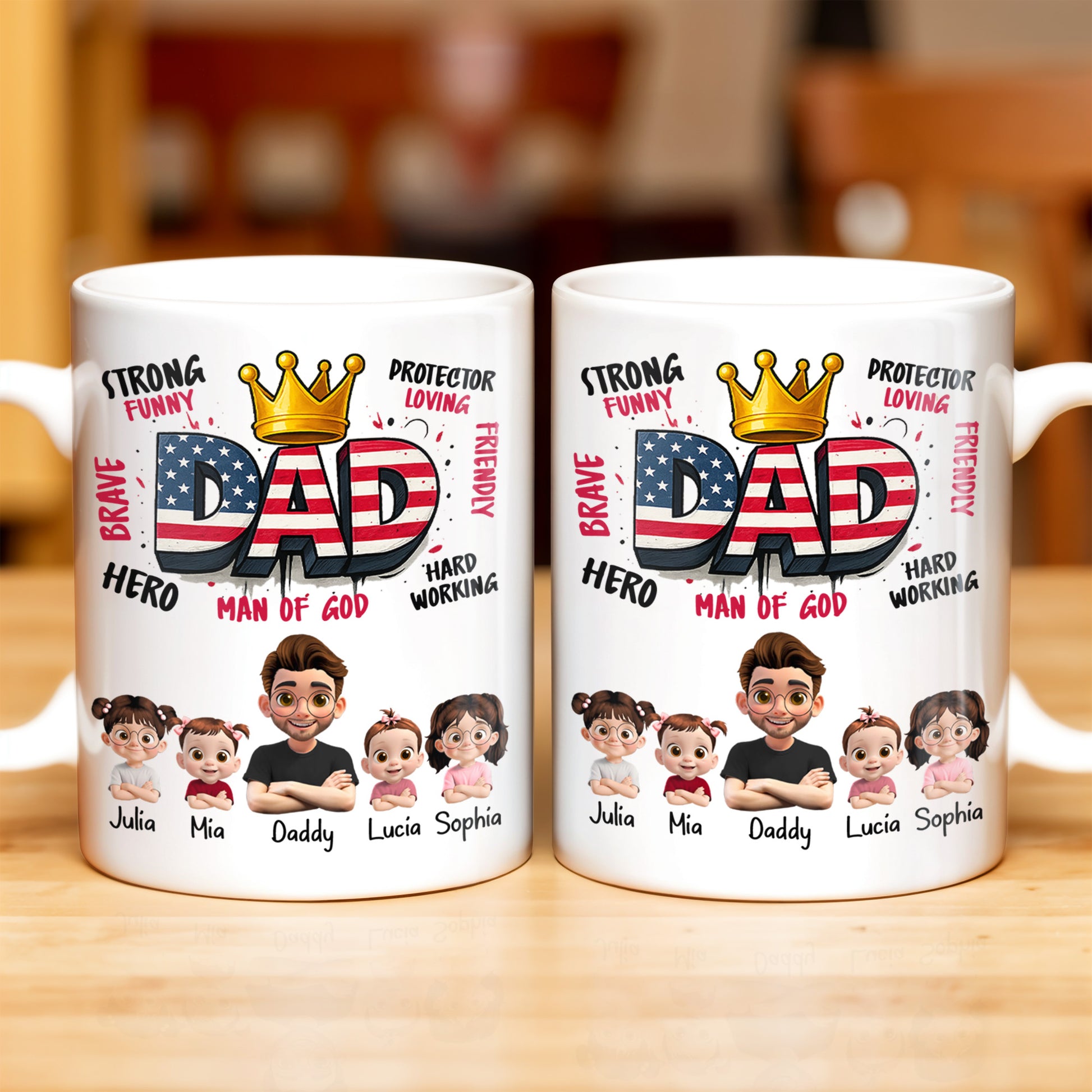 Strong Funny Brave Hero Dad, Protector Loving Friendly Man Of God