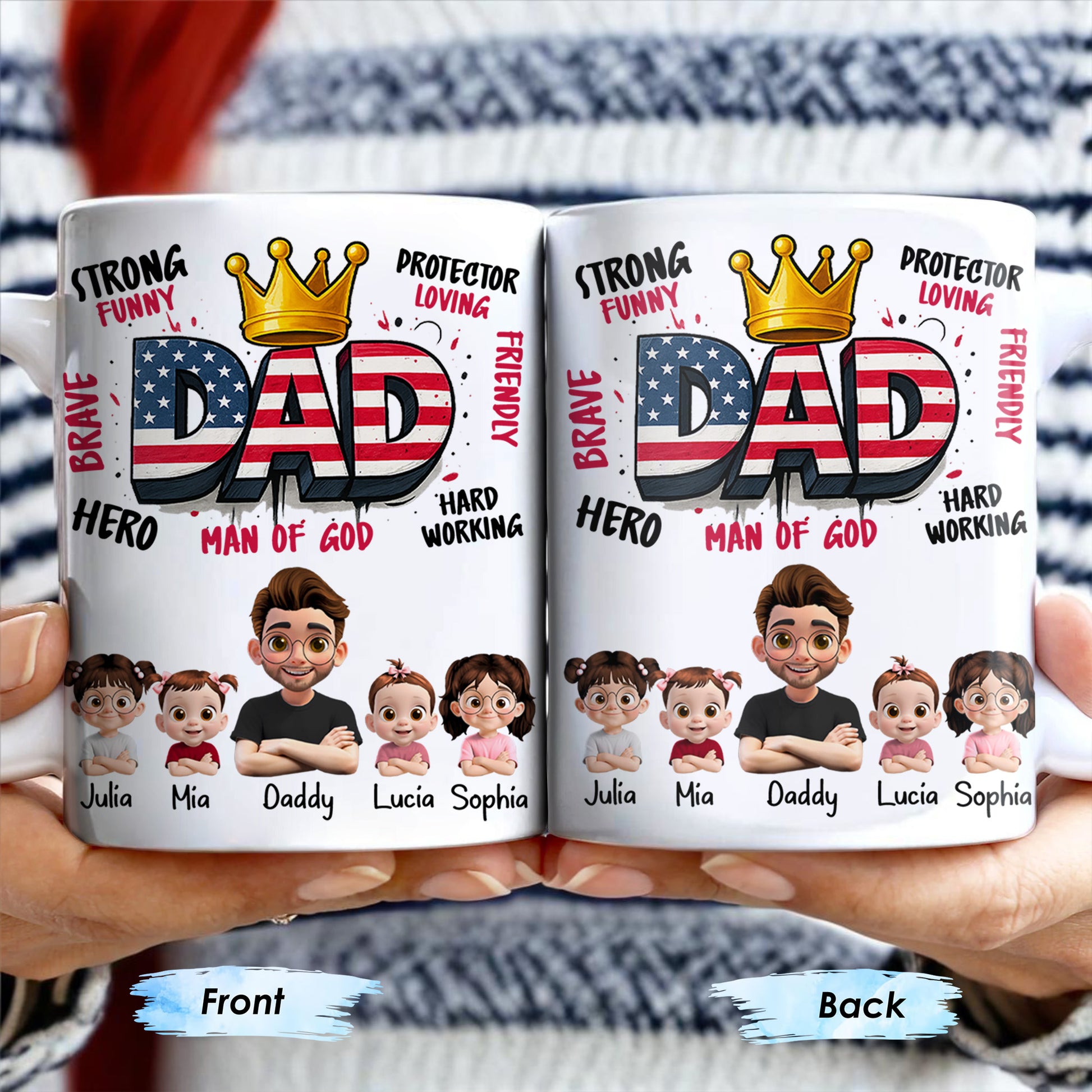 Strong Funny Brave Hero Dad, Protector Loving Friendly Man Of God