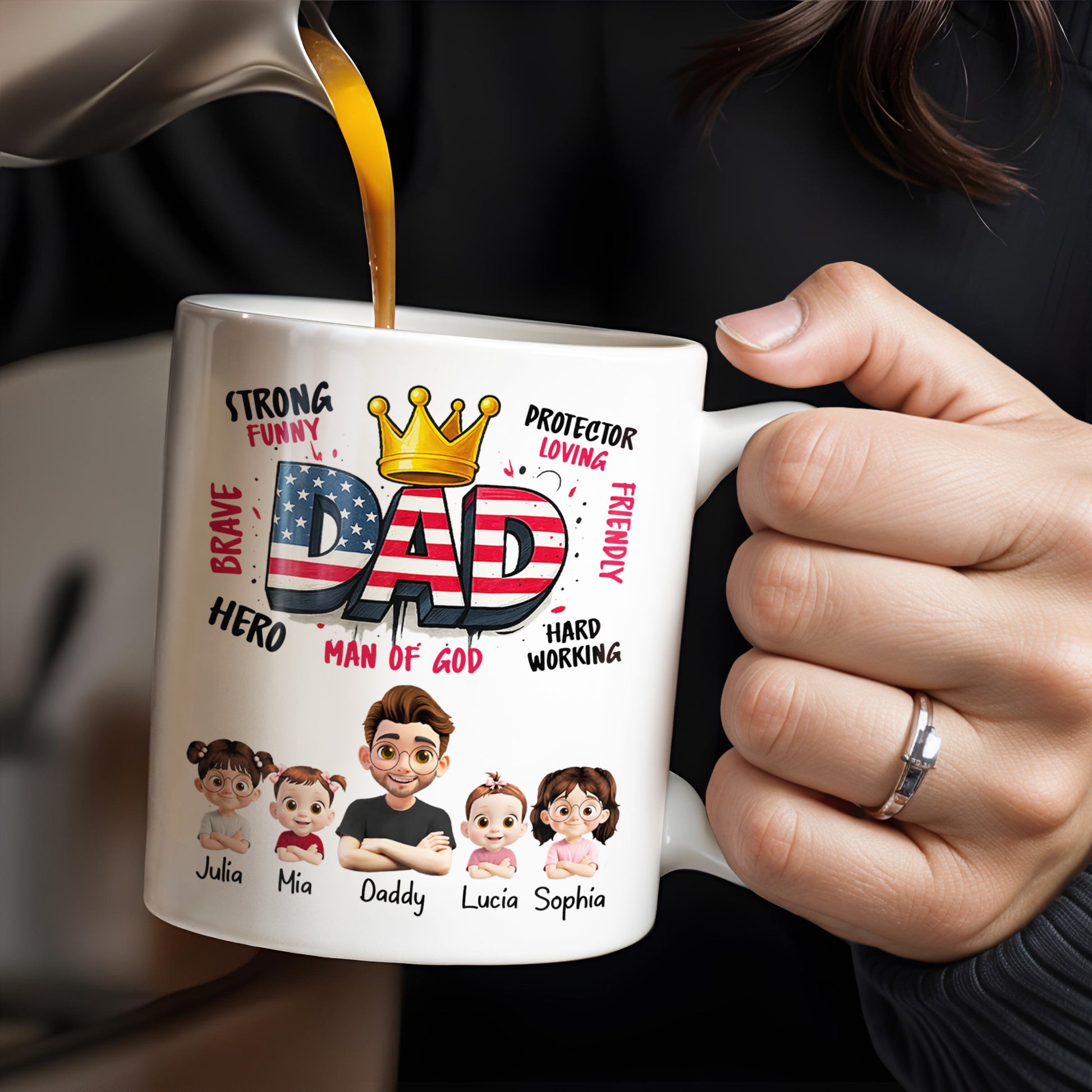 Strong Funny Brave Hero Dad, Protector Loving Friendly Man Of God