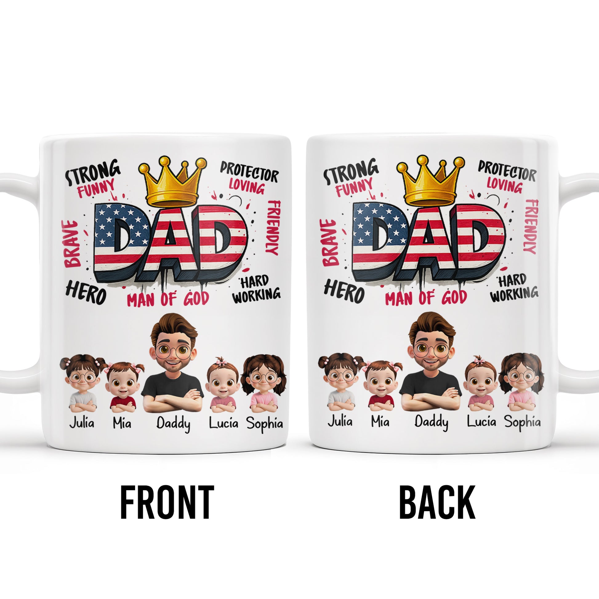 Strong Funny Brave Hero Dad, Protector Loving Friendly Man Of God