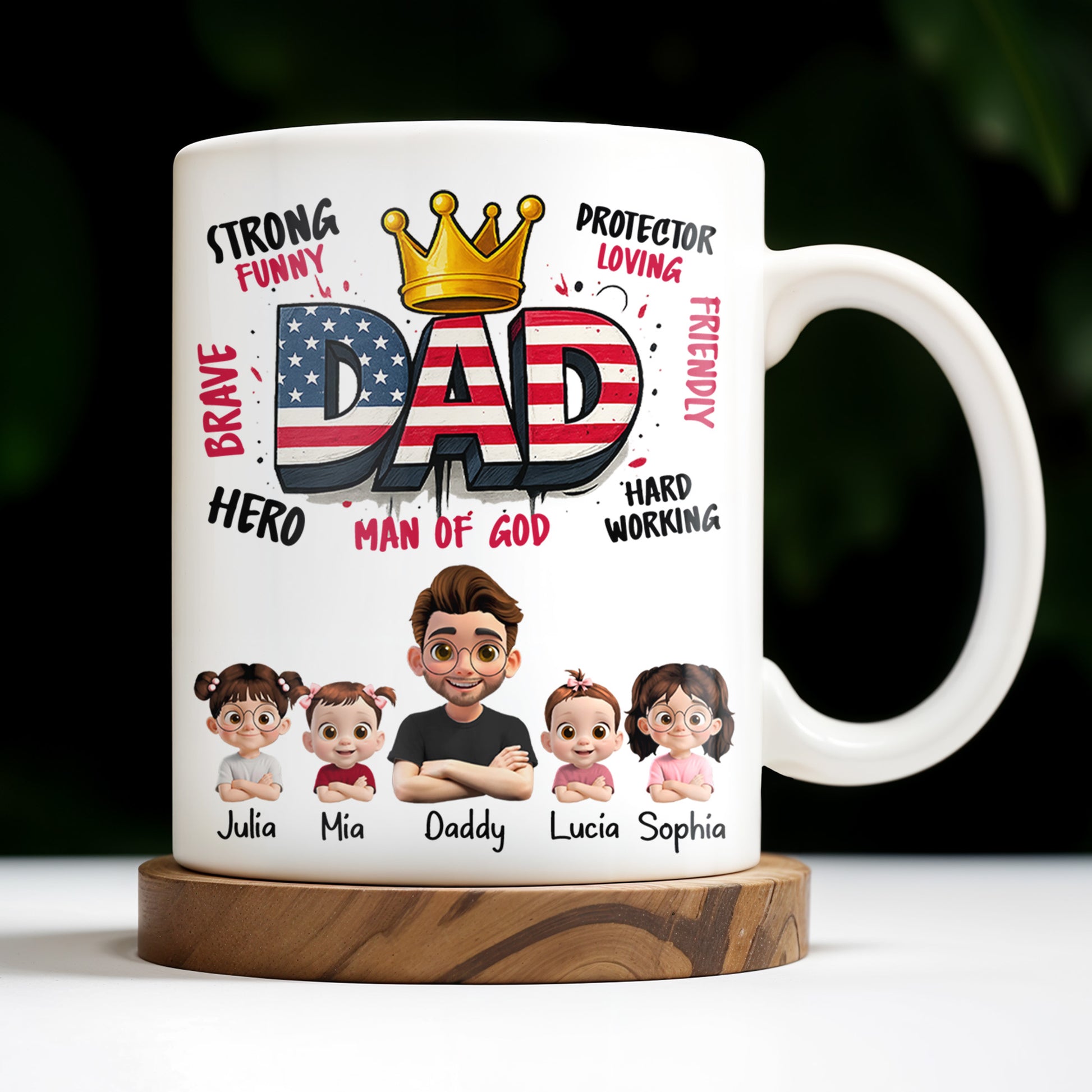 Strong Funny Brave Hero Dad, Protector Loving Friendly Man Of God