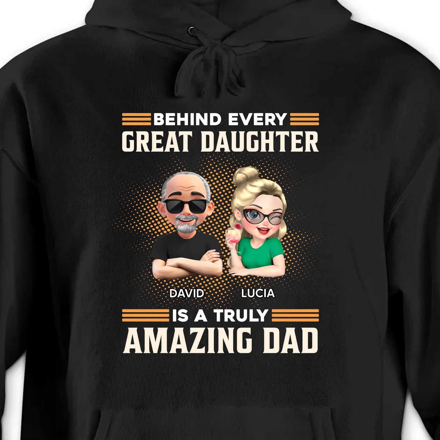 Behind Every Great Daughter Is A Truly Amazing Dad, Cartoon Characters