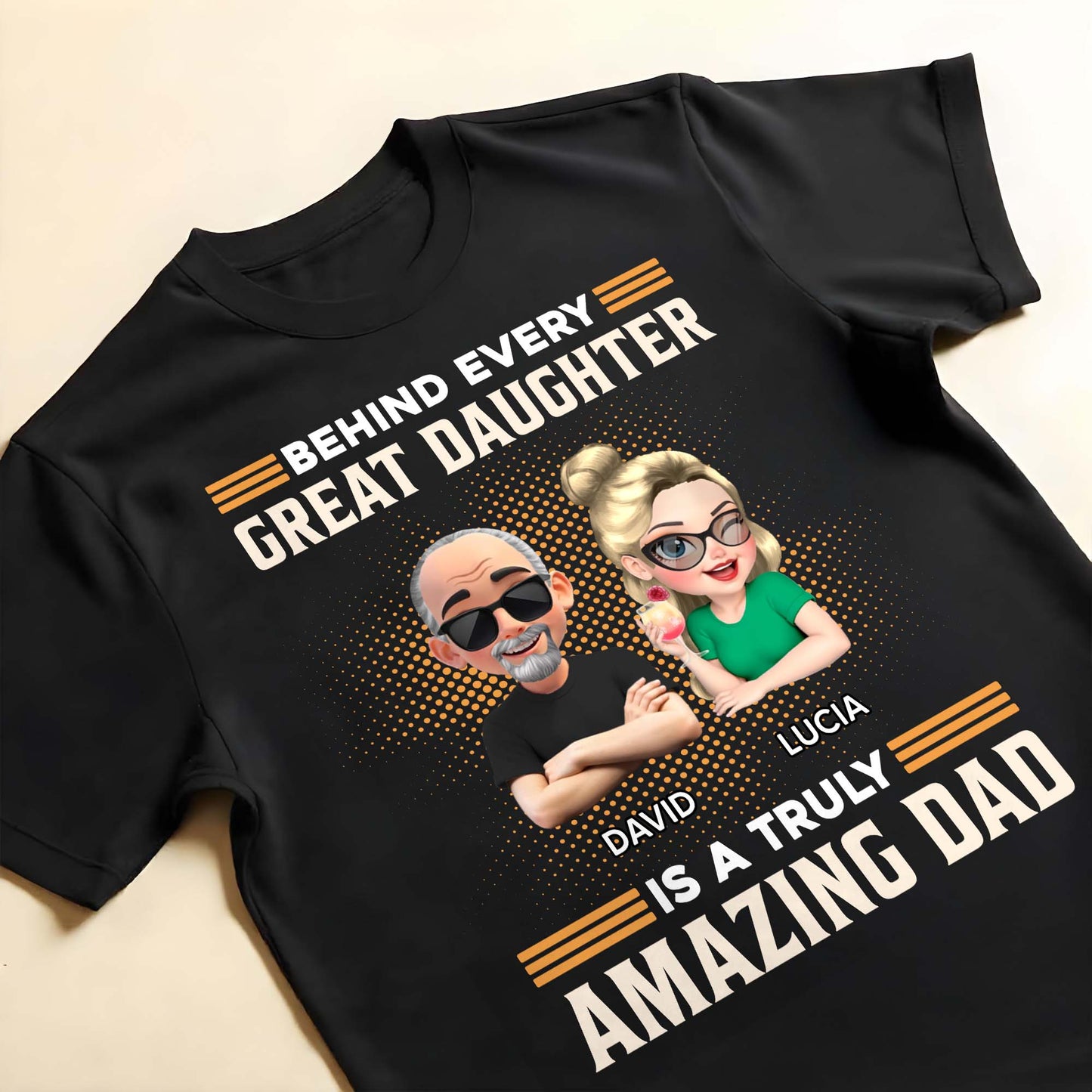 Behind Every Great Daughter Is A Truly Amazing Dad, Cartoon Characters