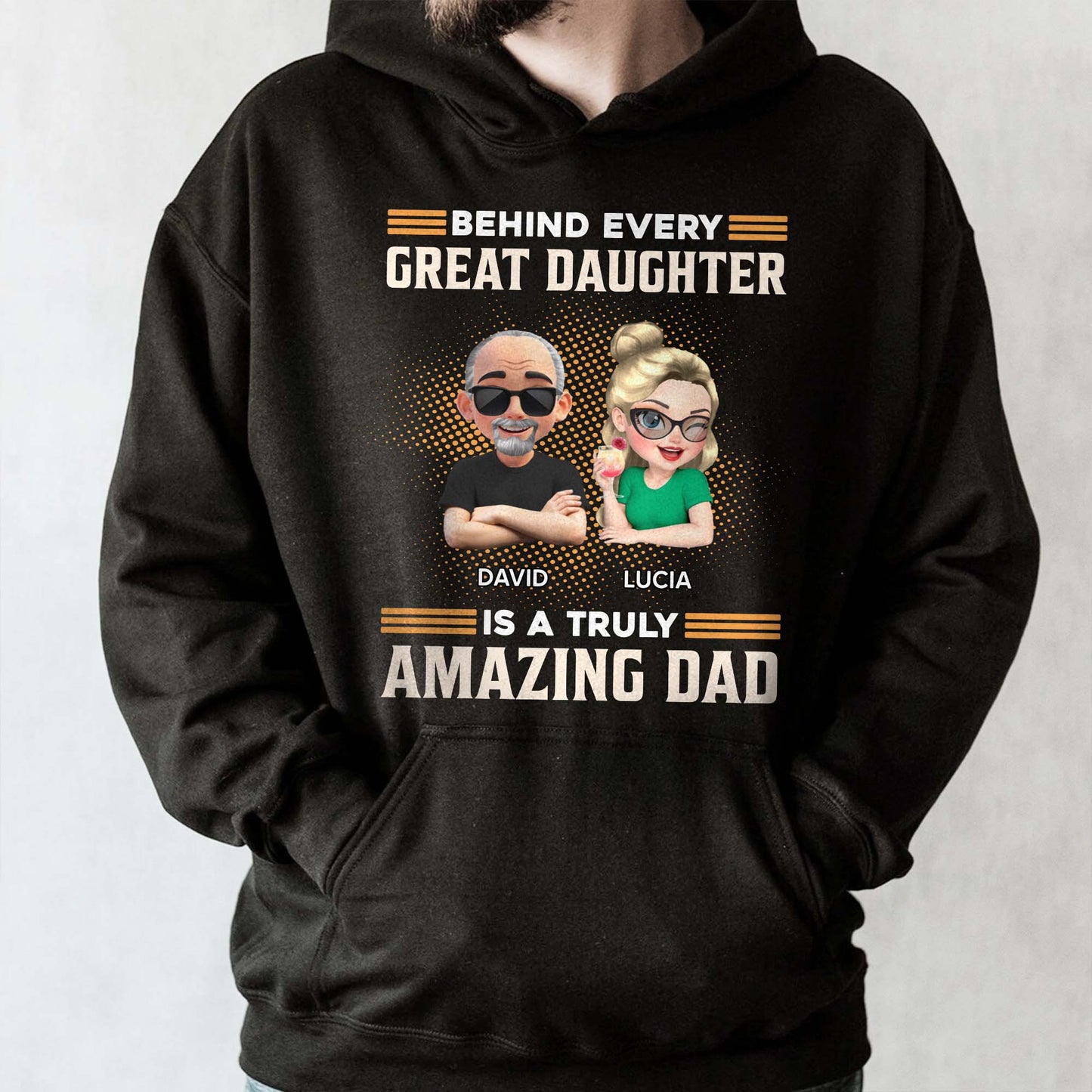 Behind Every Great Daughter Is A Truly Amazing Dad, Cartoon Characters