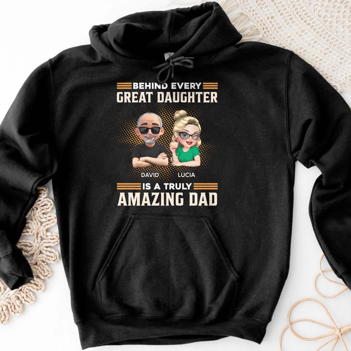 Behind Every Great Daughter Is A Truly Amazing Dad, Cartoon Characters