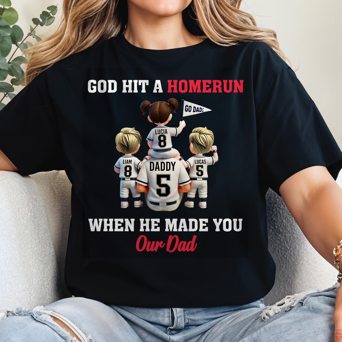 God Hit A Homerun When He Made You Our Dad, Baseball Jerseys And Children
