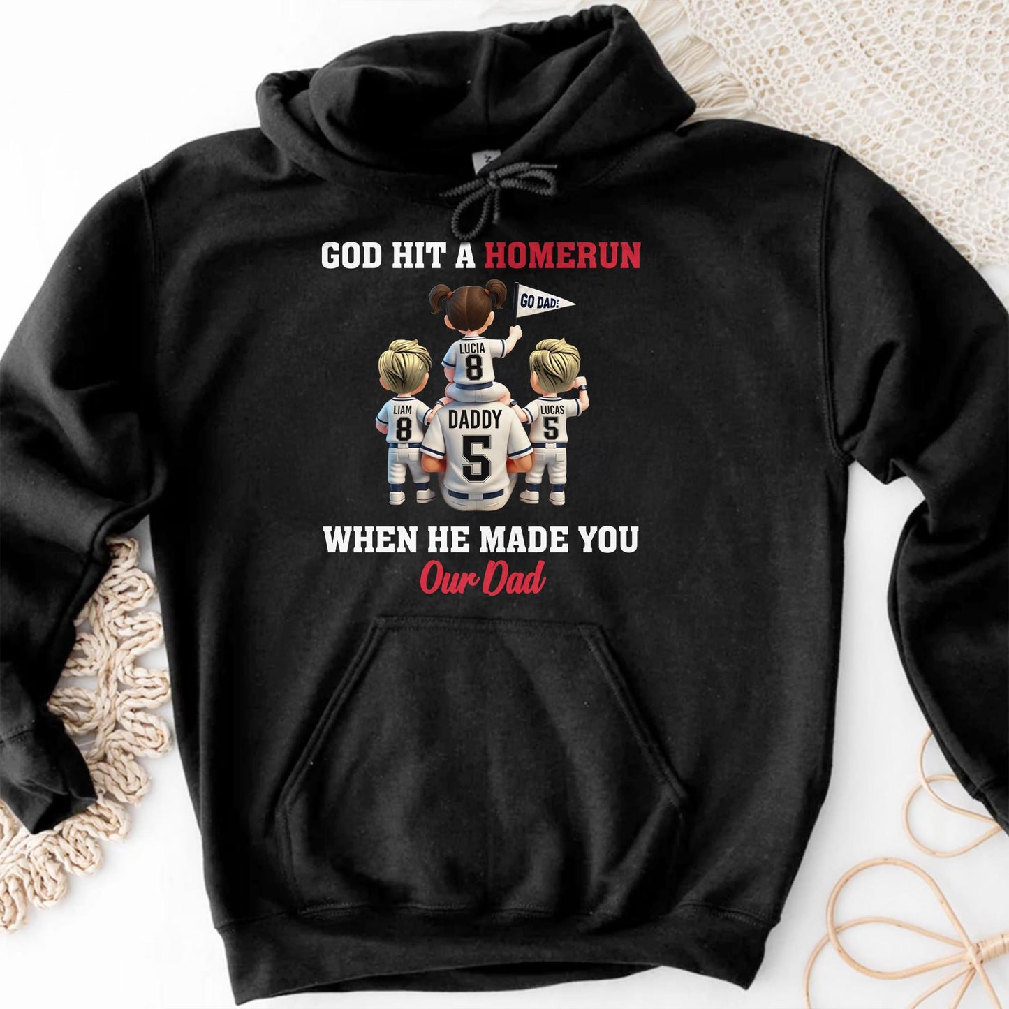 God Hit A Homerun When He Made You Our Dad, Baseball Jerseys And Children