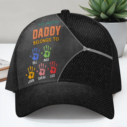 This Awesome Daddy Belongs To, Colored Handprints