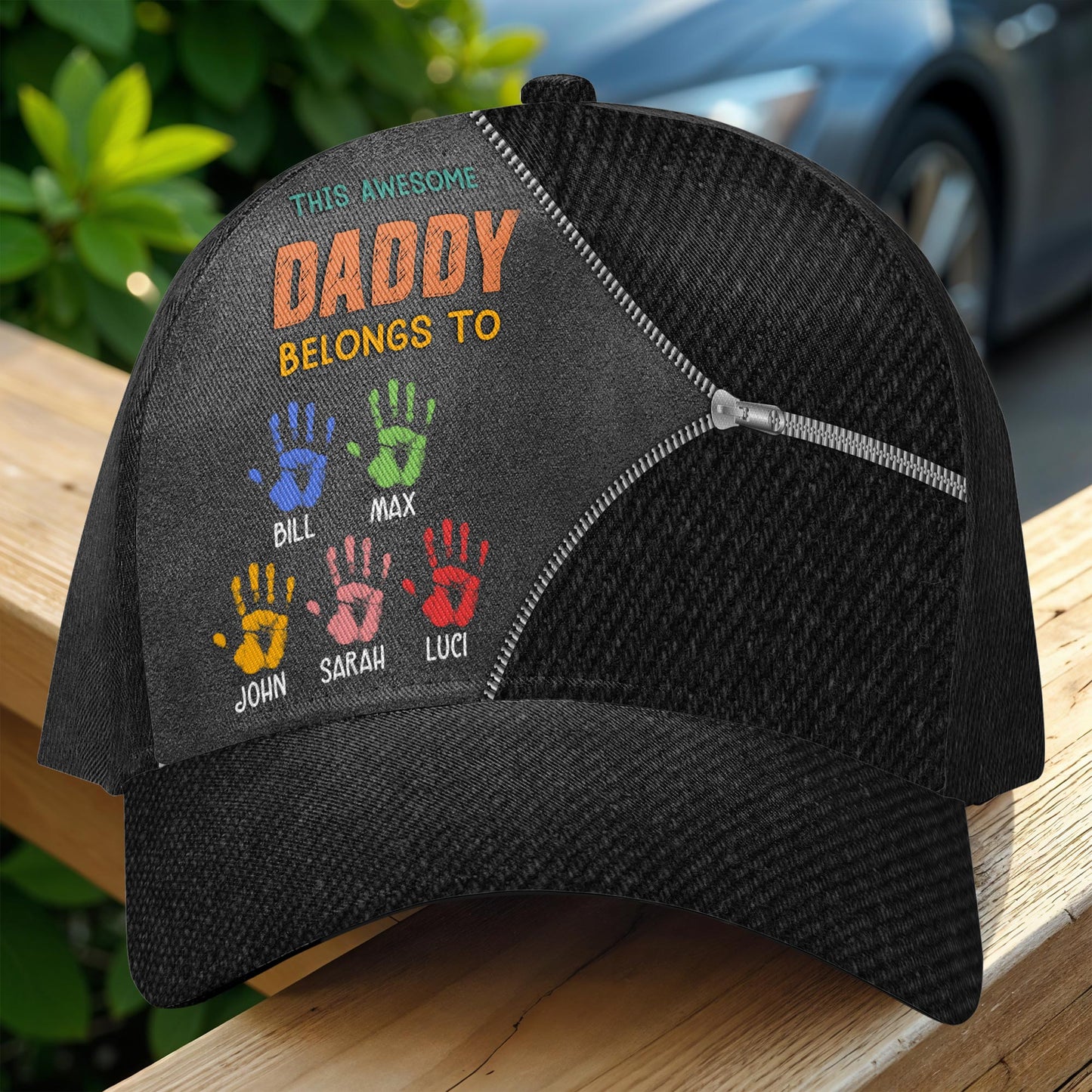This Awesome Daddy Belongs To, Colored Handprints