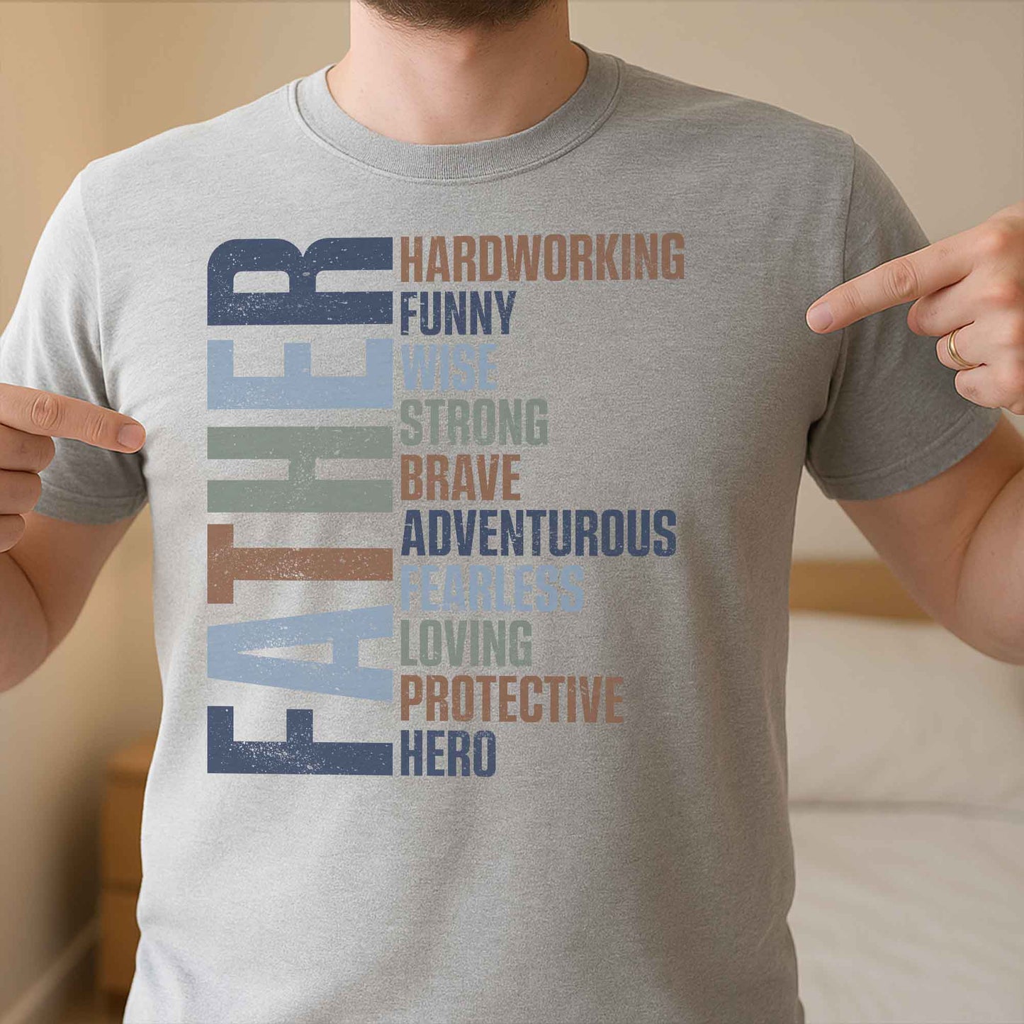 Father Attributes Hero Protector Hoodie - Personalized Custom Unisex T-shirt, Hoodie - DAD198_WBAS