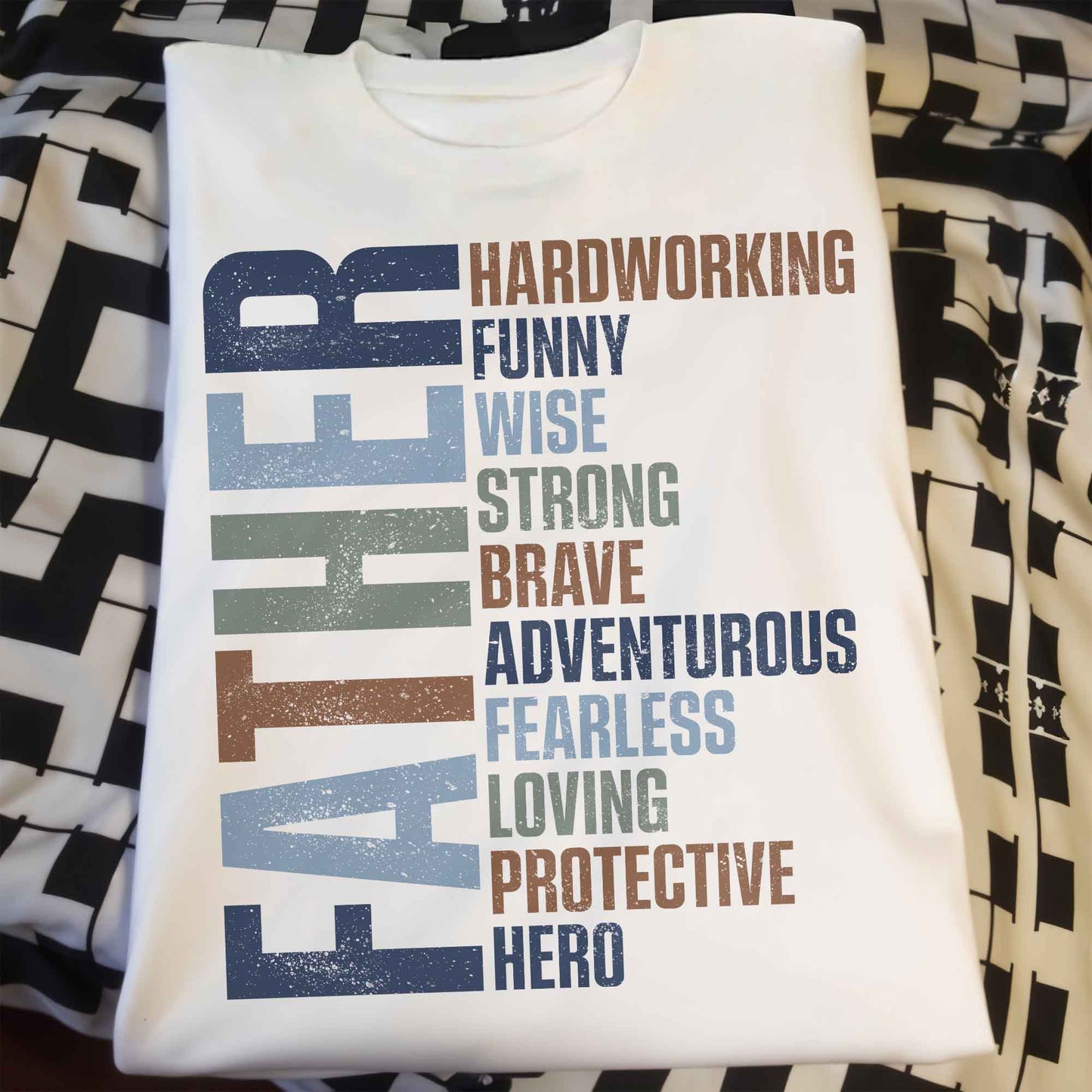 Father Attributes Hero Protector Hoodie - Personalized Custom Unisex T-shirt, Hoodie - DAD198_WBAS