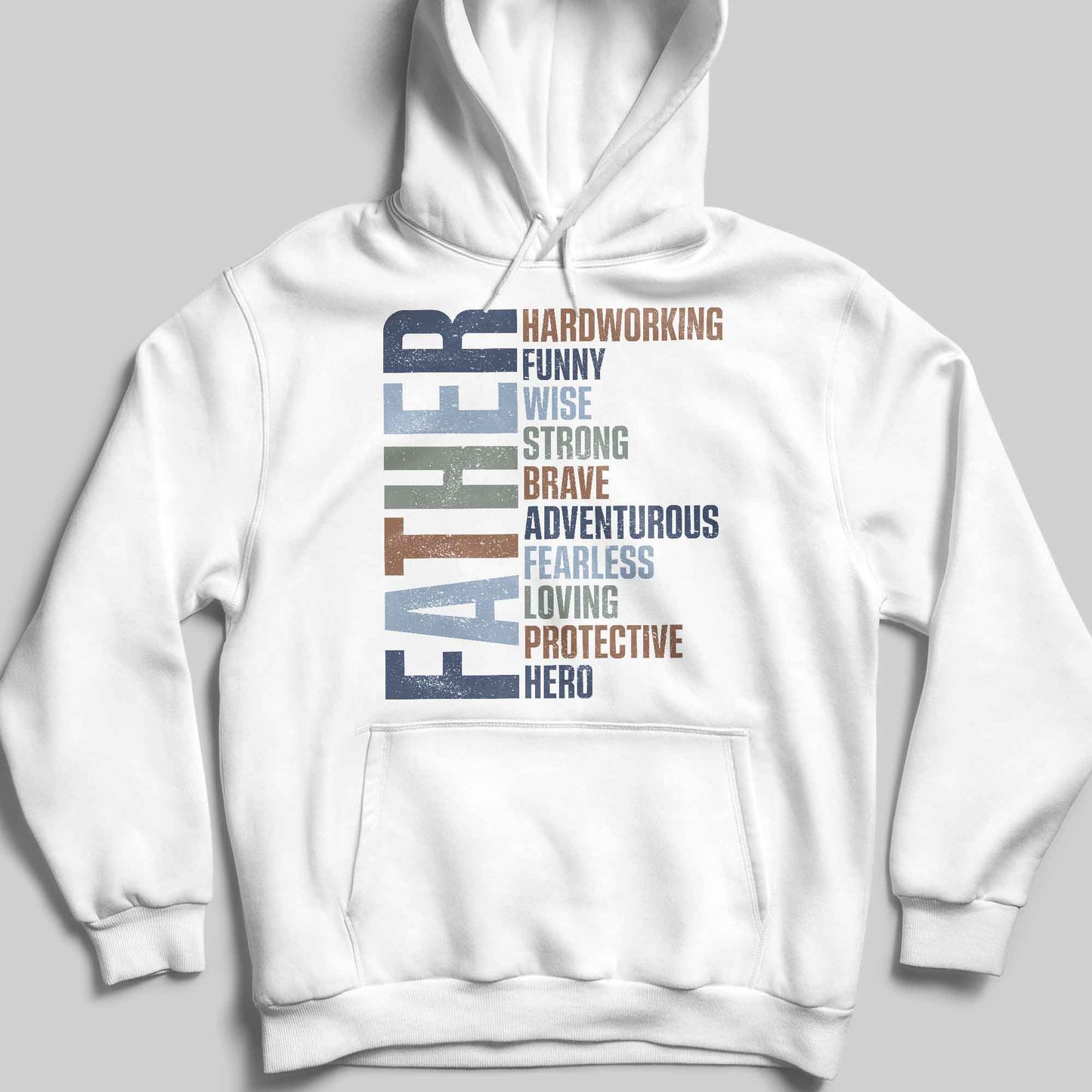 Father Attributes Hero Protector Hoodie - Personalized Custom Unisex T-shirt, Hoodie - DAD198_WBAS