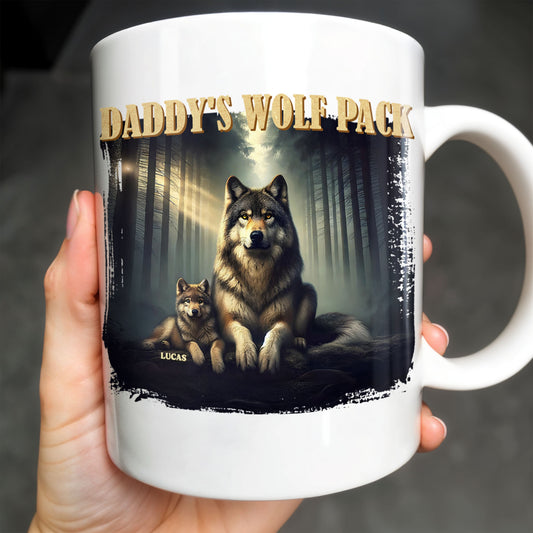 Daddy's Wolf Pack Featuring Wolves In Forest