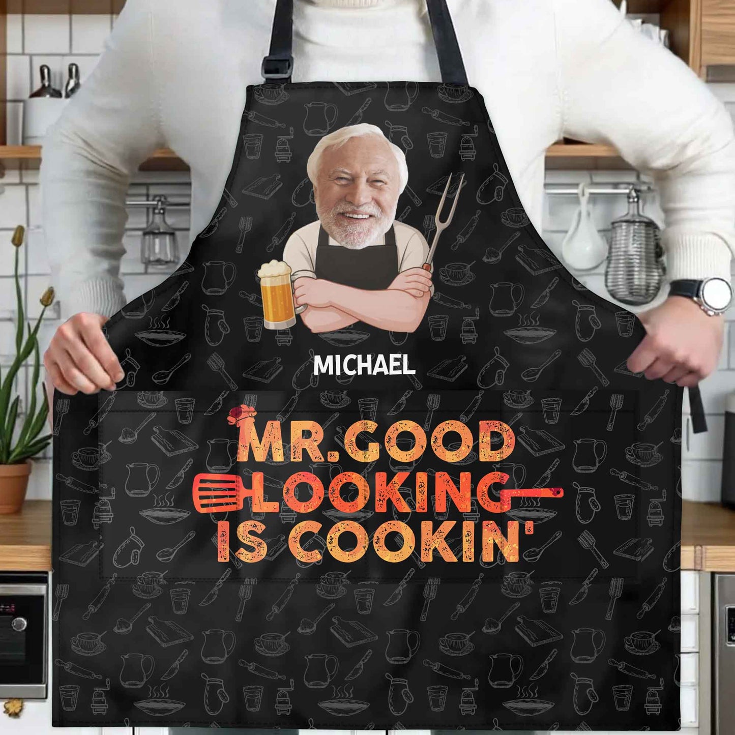 Mr Good Looking Is Cookin With Kitchen Utensils