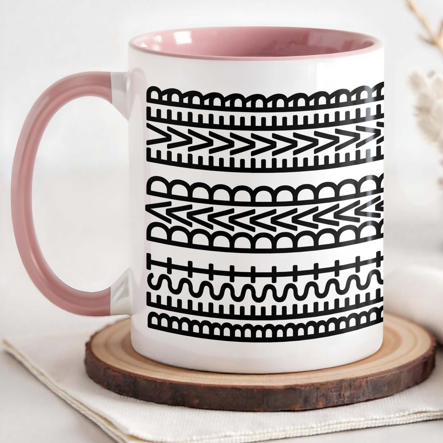 Best Dad Ever With Tribal Patterns - Personalized Custom Accent Mug - DAD213_AMUG