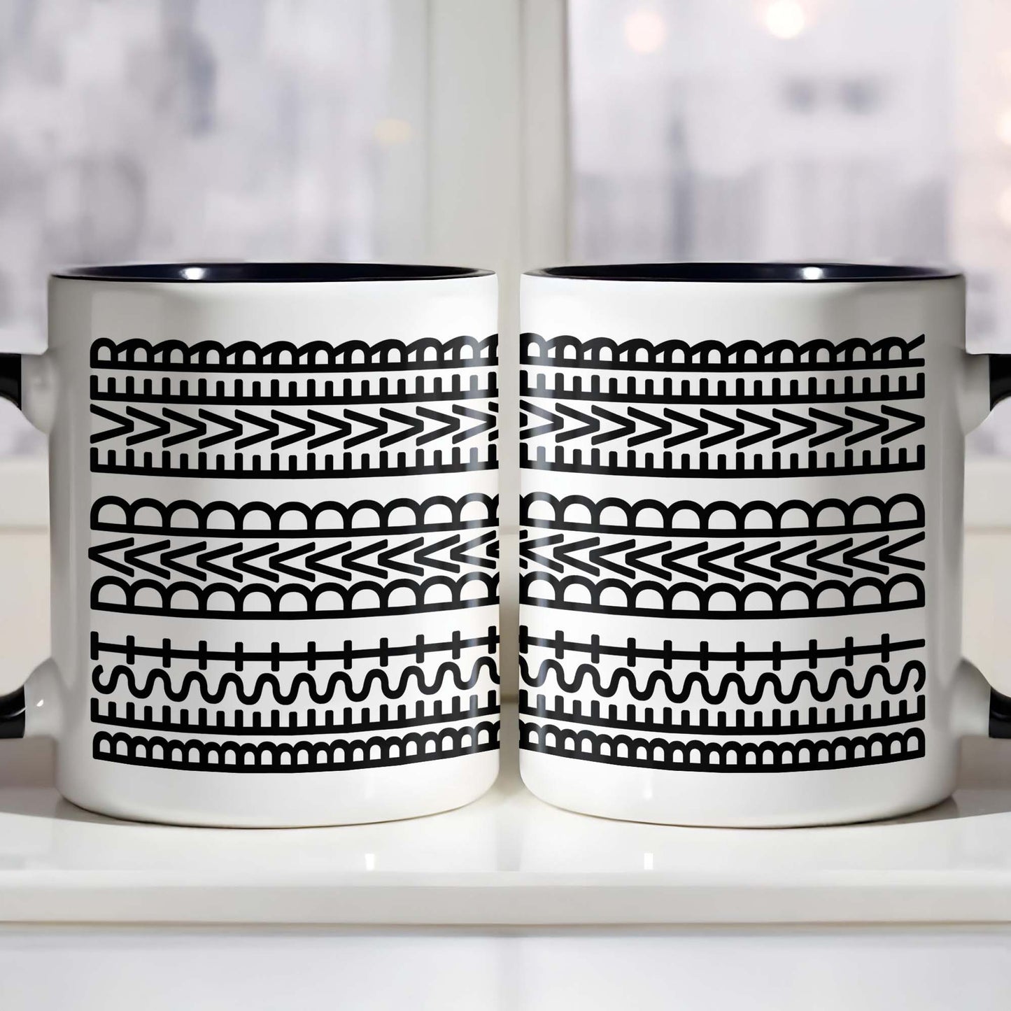 Best Dad Ever With Tribal Patterns - Personalized Custom Accent Mug - DAD213_AMUG