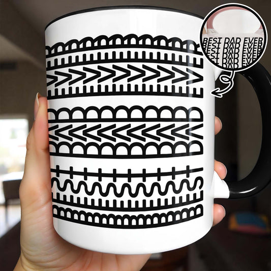 Meilleur papa de tous les temps avec motifs tribaux - Mug personnalisé avec accents - DAD213_AMUG