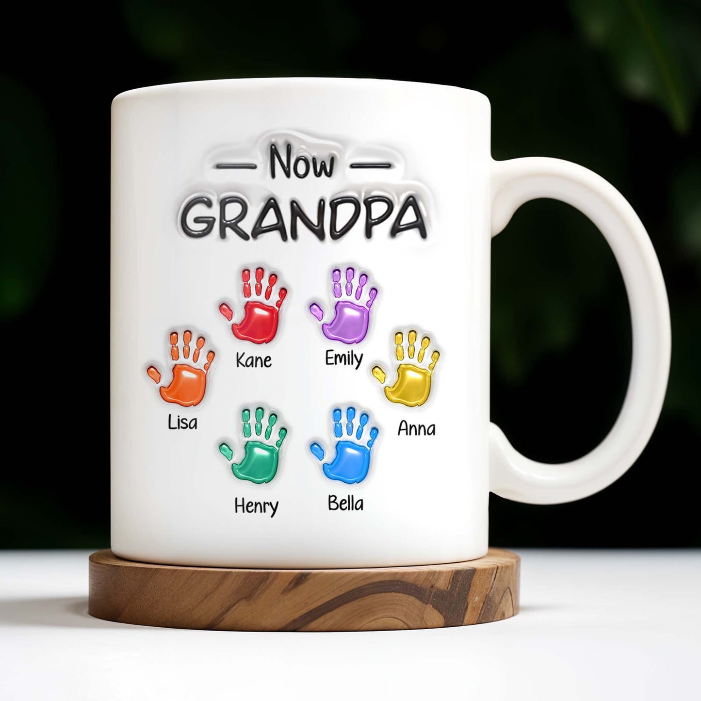 First Dad Now Grandpa Colored Handprints