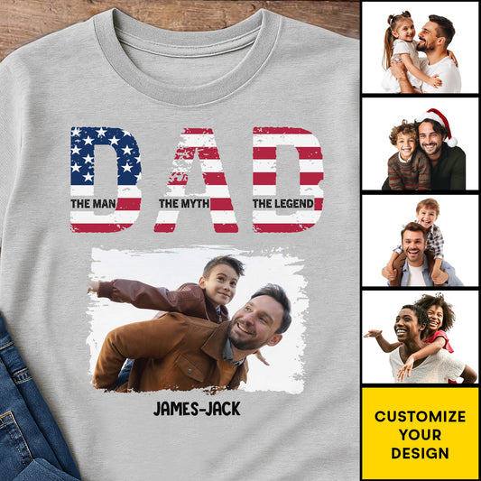 Dad The Man The Myth The Legend Patriotic Design