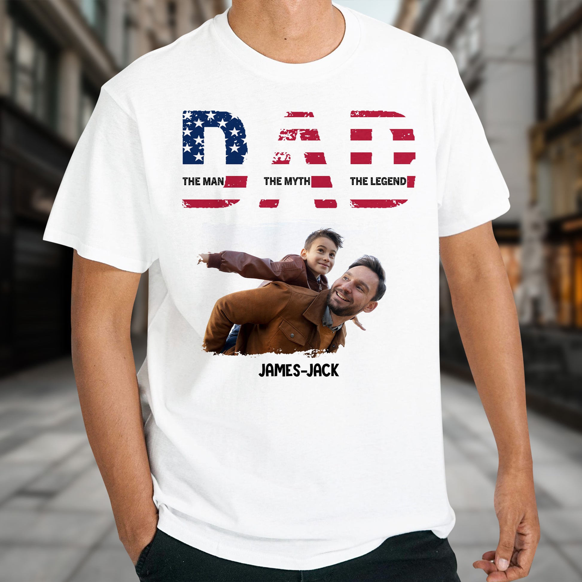 Dad The Man The Myth The Legend Patriotic Design