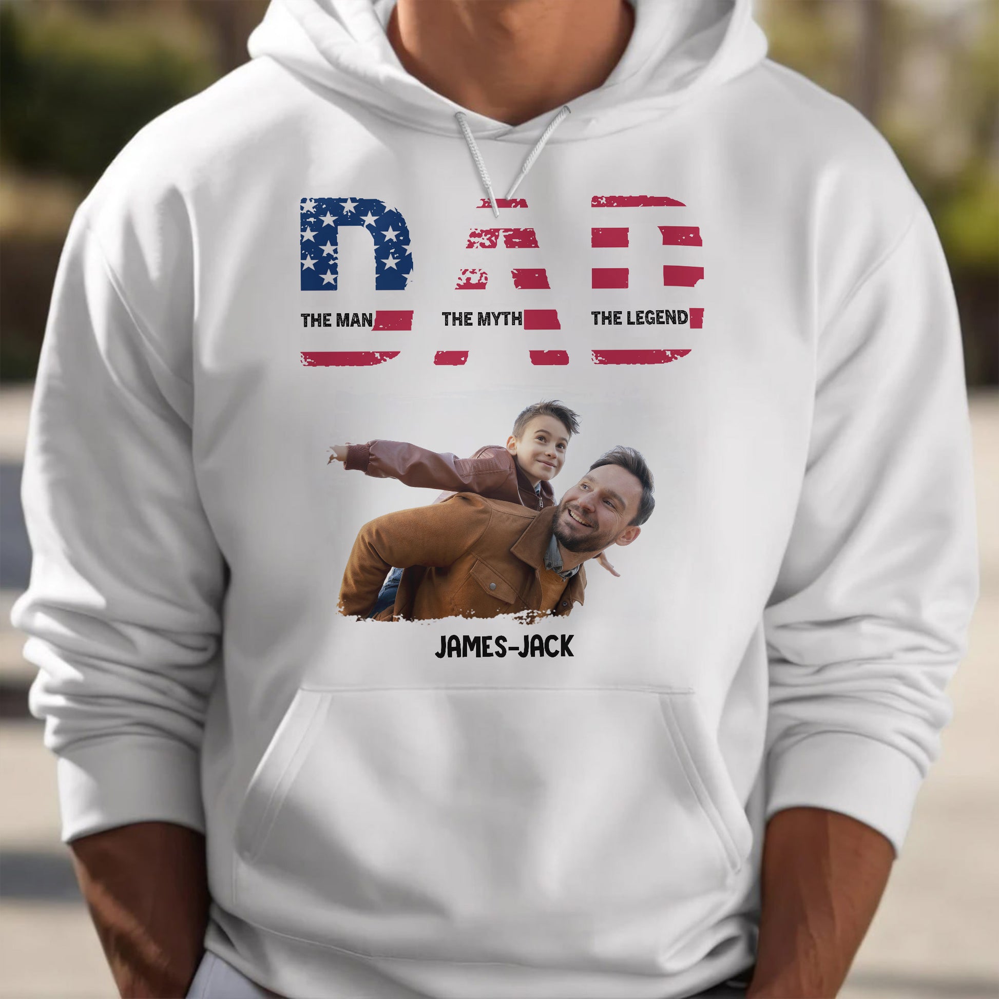 Dad The Man The Myth The Legend Patriotic Design