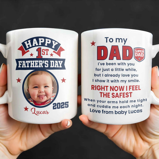 Insignia "Para mi papá, zapatillas y superpapá" - Taza personalizada - DAD230_MG