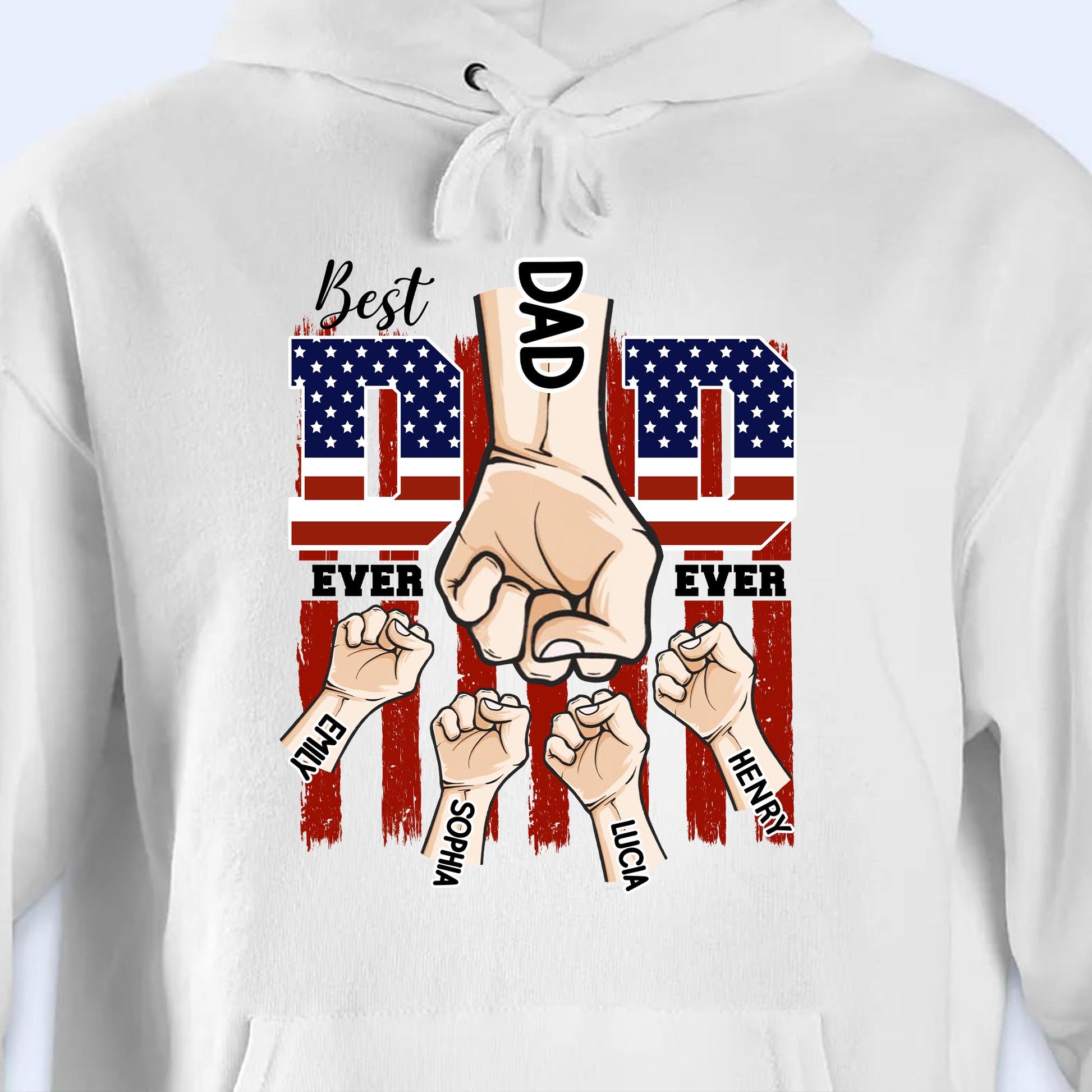 Best Dad Ever With American Flag Design