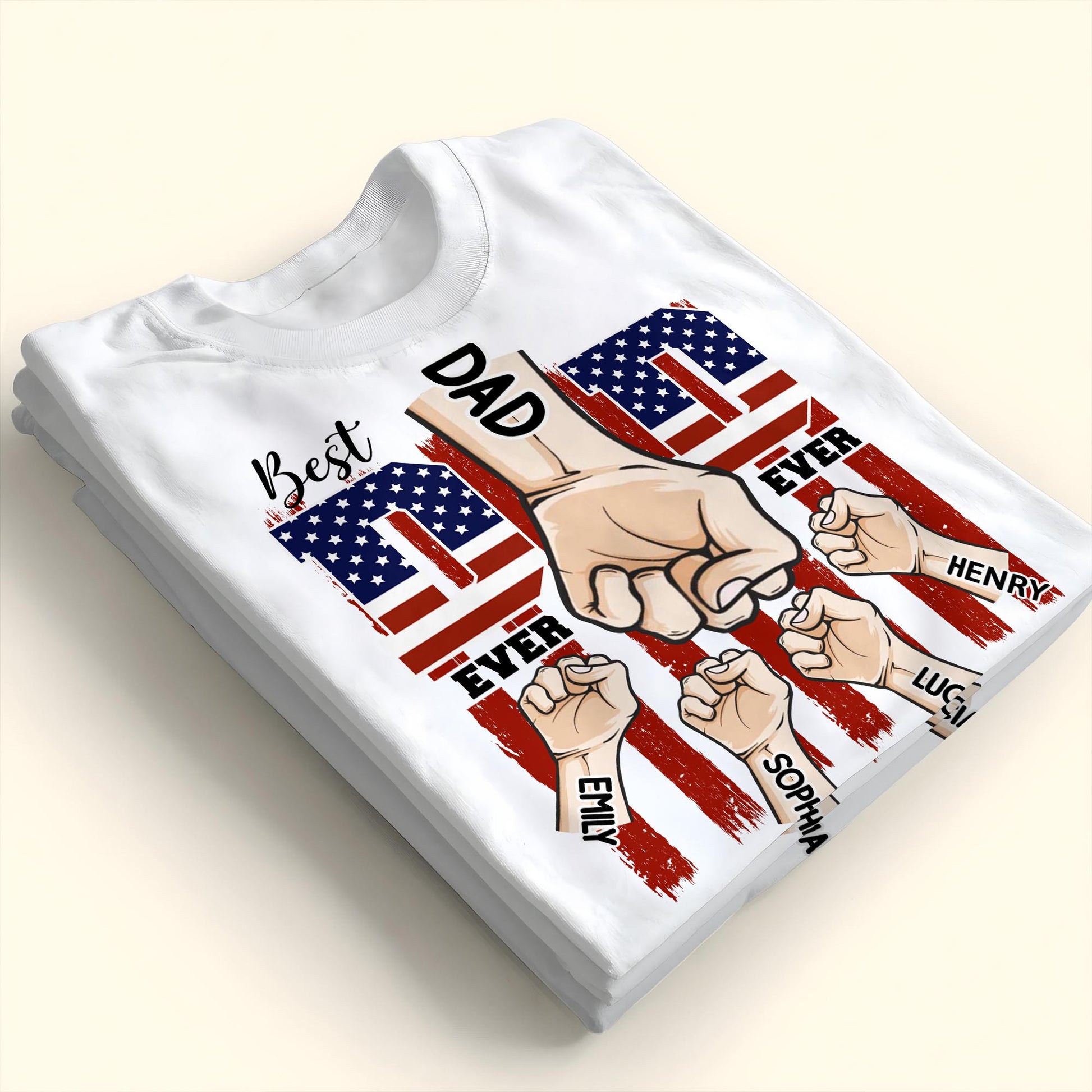 Best Dad Ever With American Flag Design