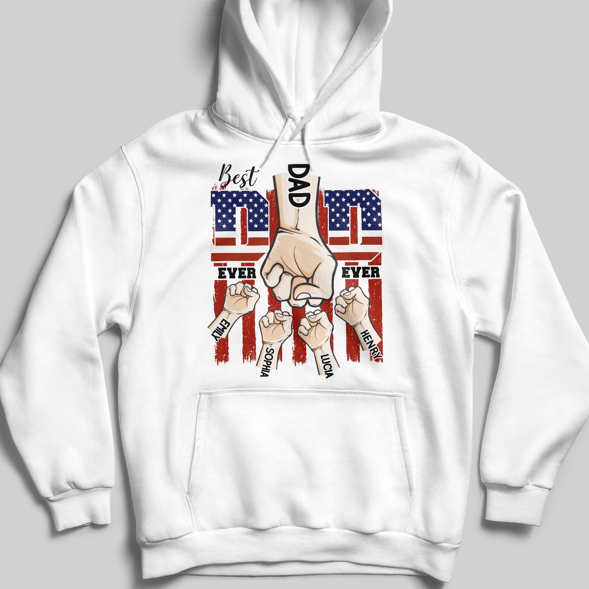 Best Dad Ever With American Flag Design