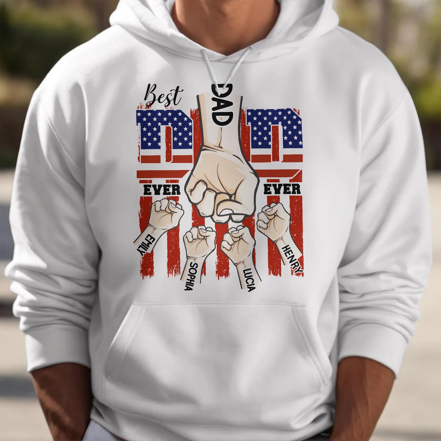 Best Dad Ever With American Flag Design