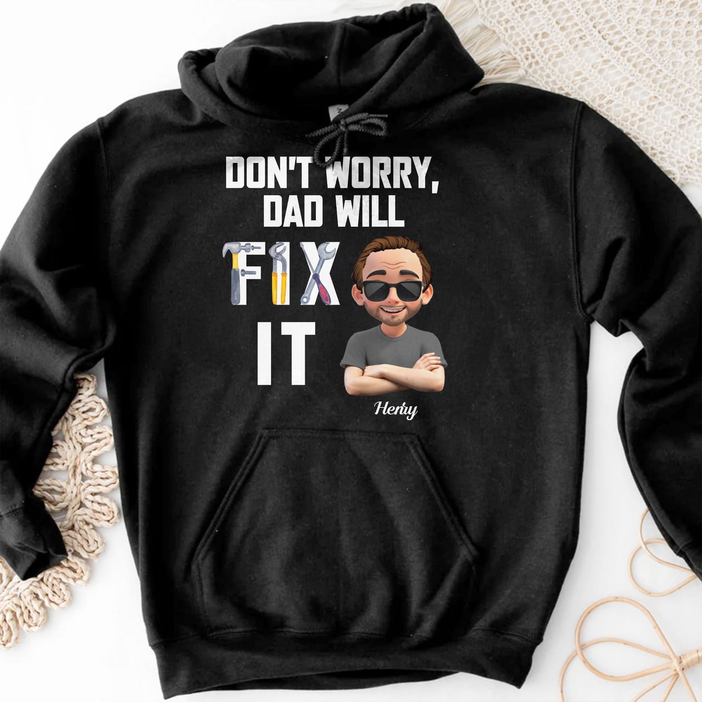 Don't Worry Dad Will Fix It Tools And Cartoon