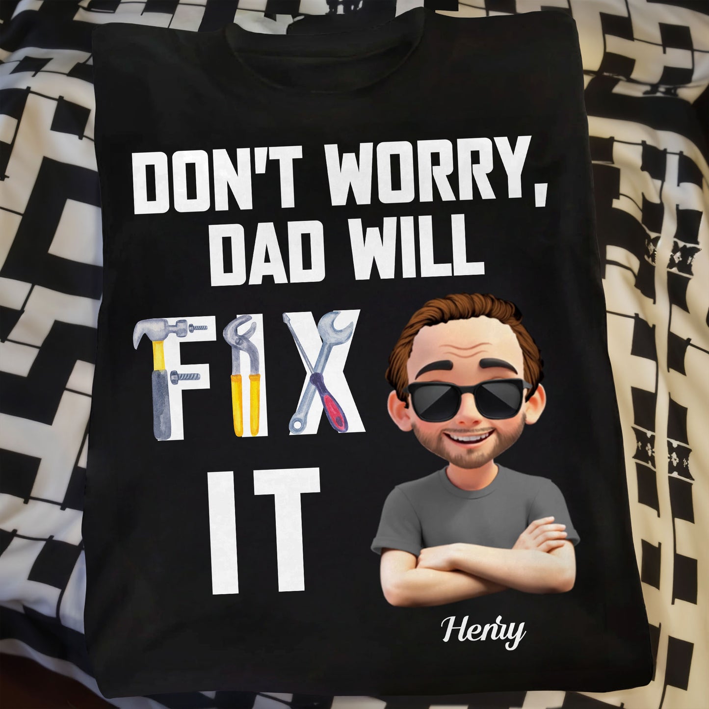 Don't Worry Dad Will Fix It Tools And Cartoon