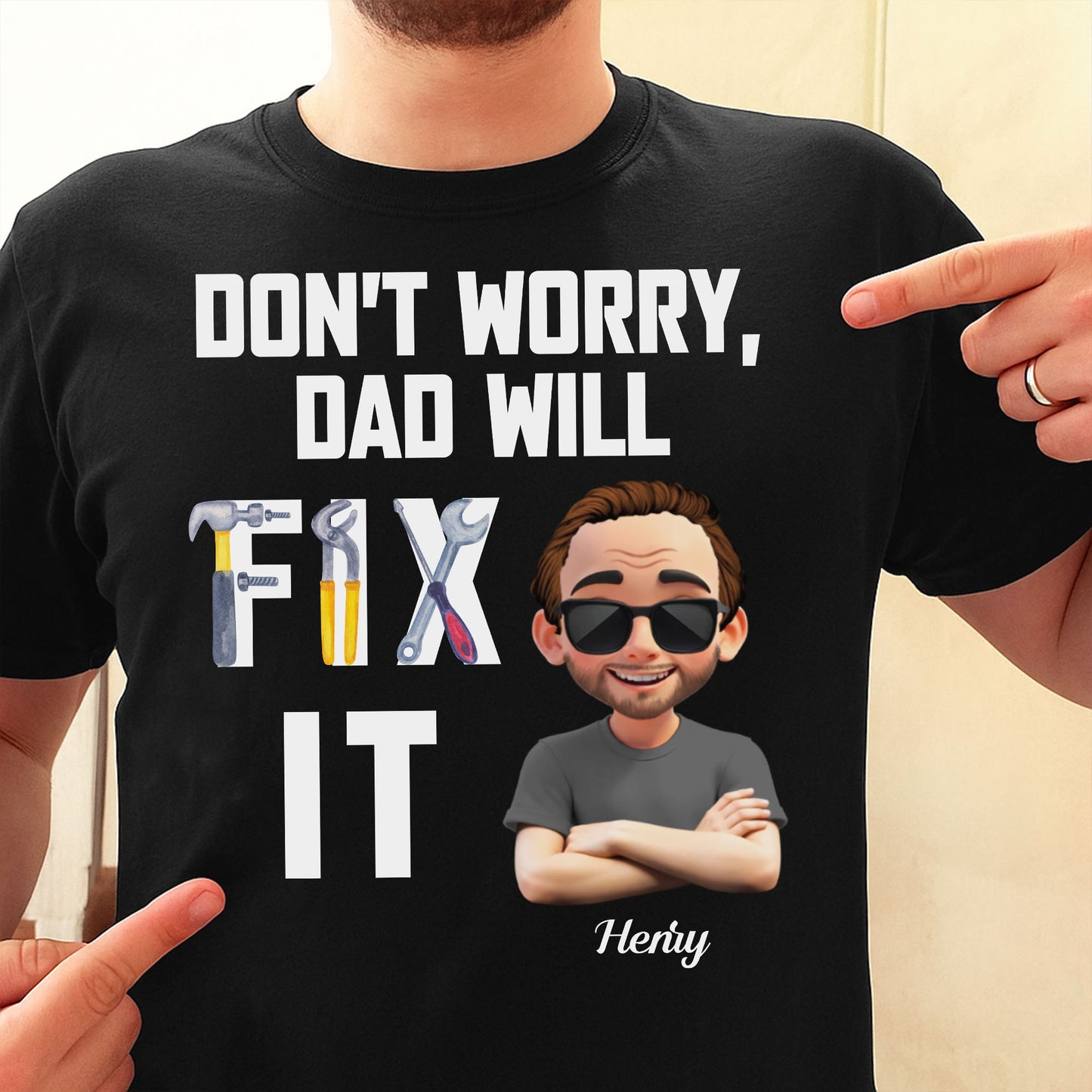 Don't Worry Dad Will Fix It Tools And Cartoon