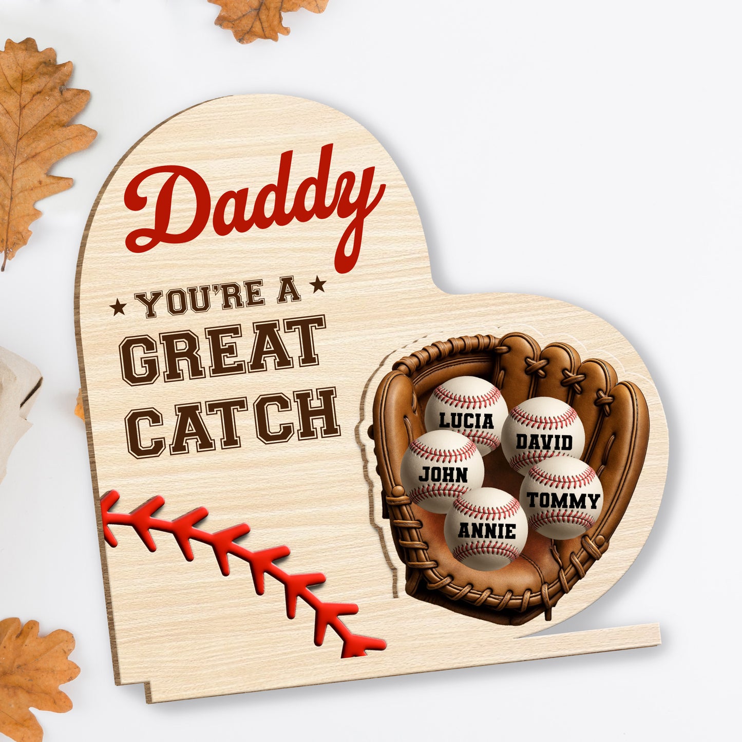 Daddy You're A Great Catch With Baseball And Glove Design