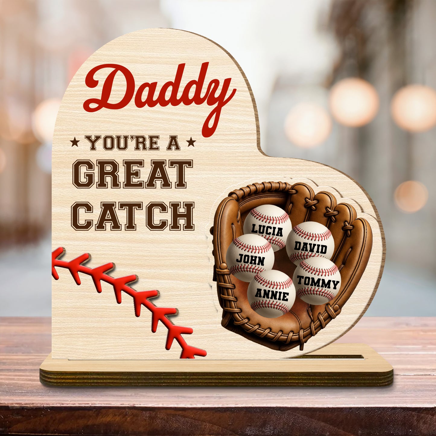 Daddy You're A Great Catch With Baseball And Glove Design