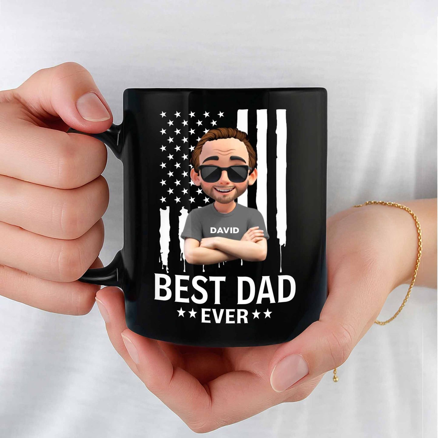 Best Dad Ever With Stars And Stripes