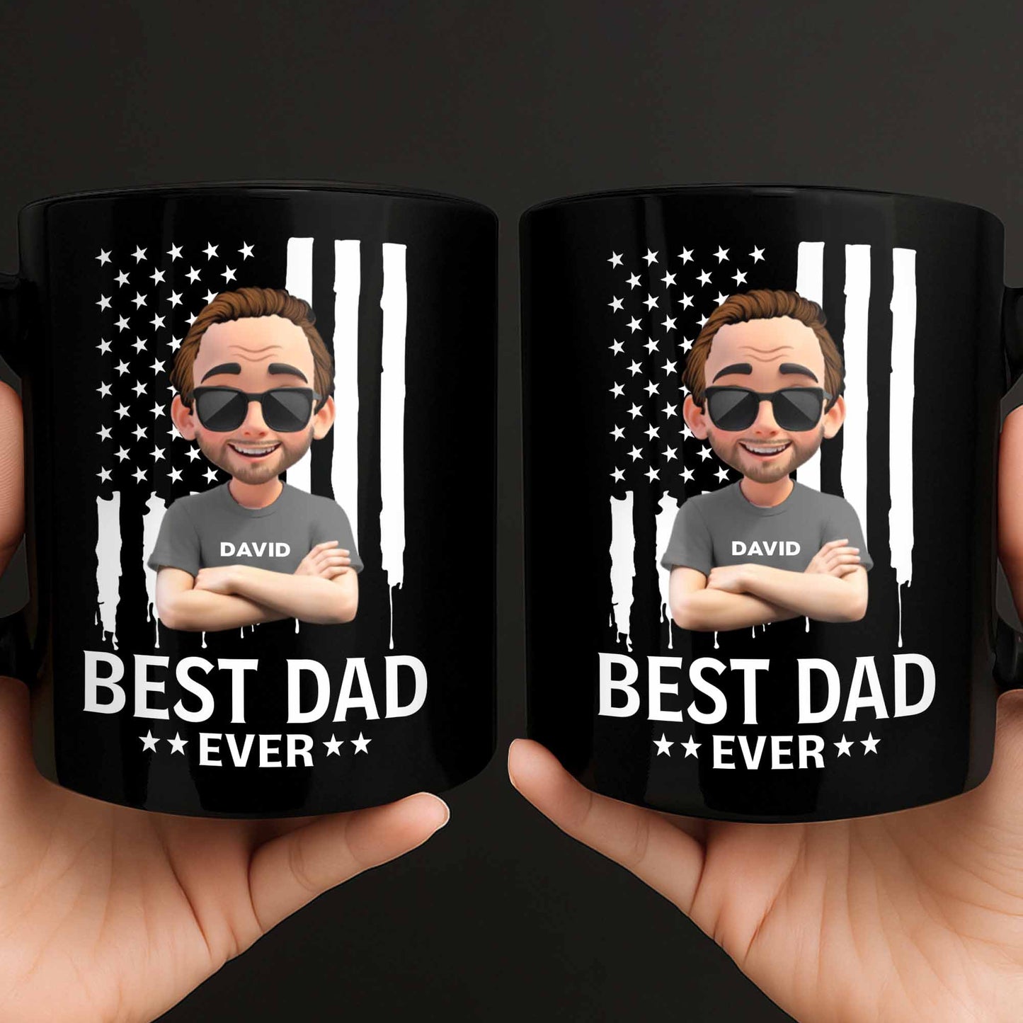 Best Dad Ever With Stars And Stripes