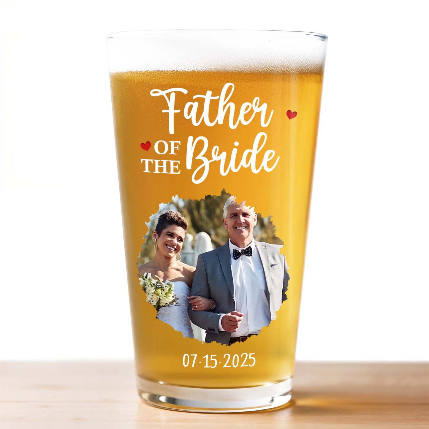 Father Of The Bride With Wedding Attire And Hearts