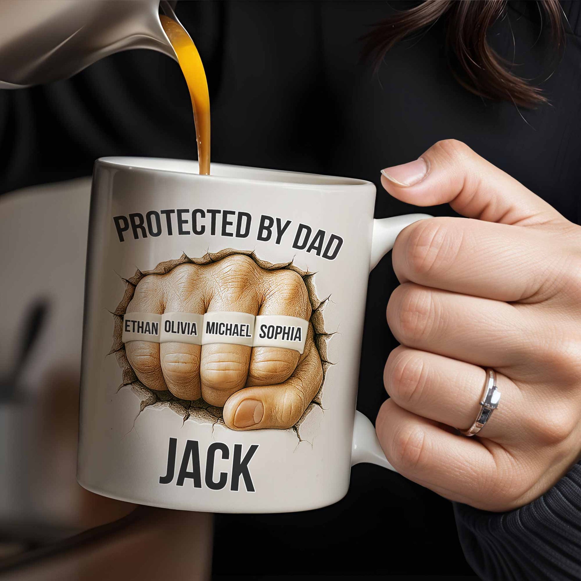 Protected By Dad Clutched Fist Design