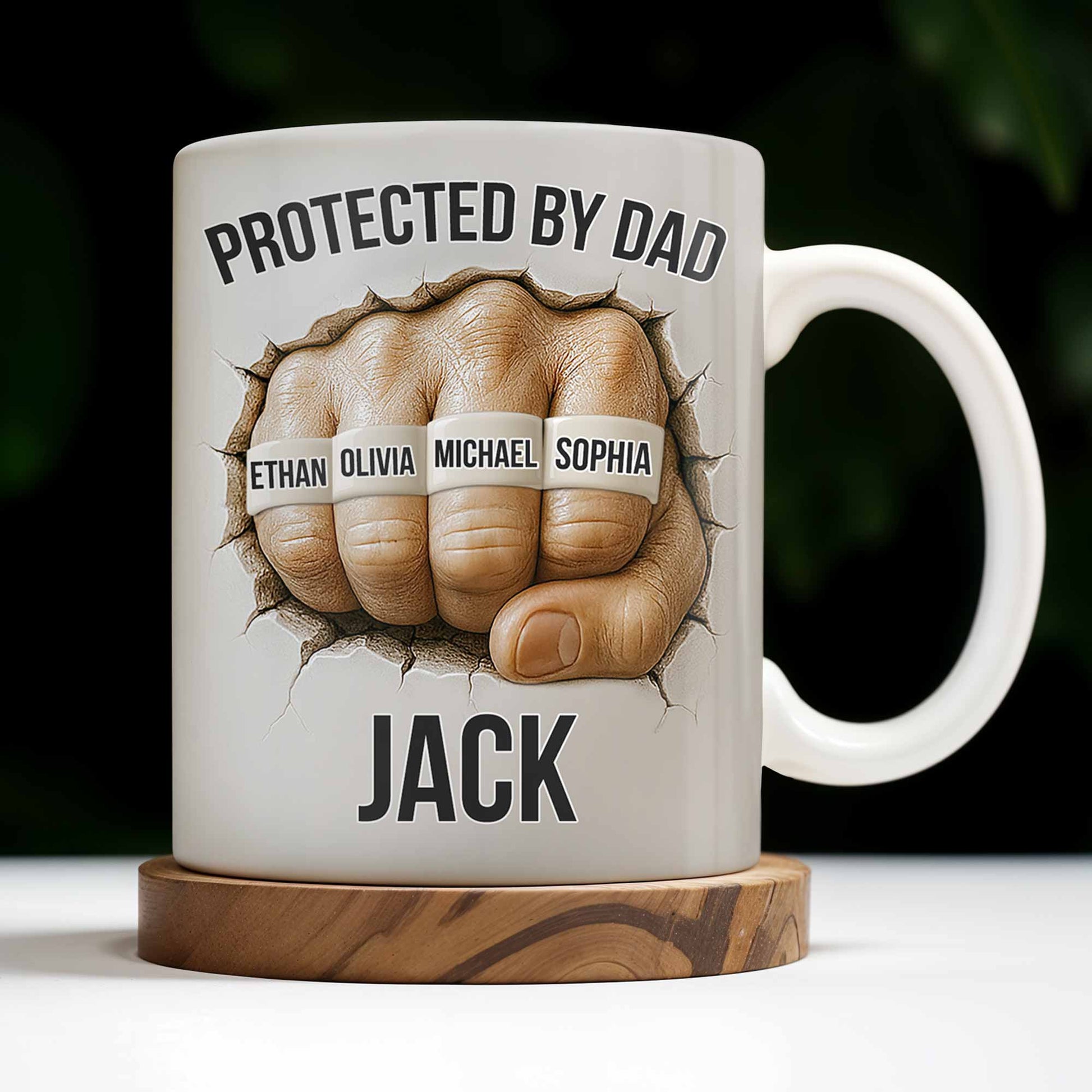 Protected By Dad Clutched Fist Design
