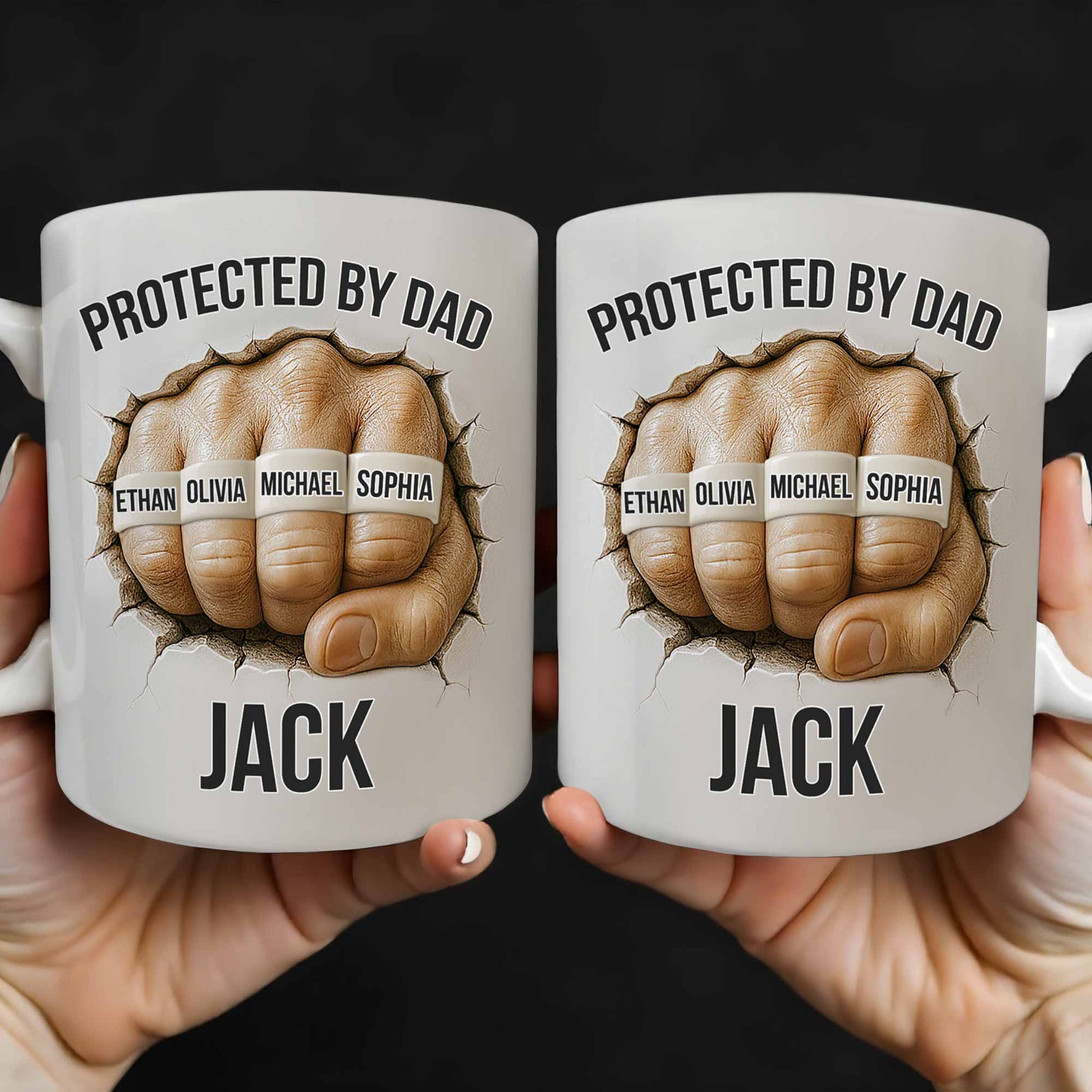 Protected By Dad Clutched Fist Design