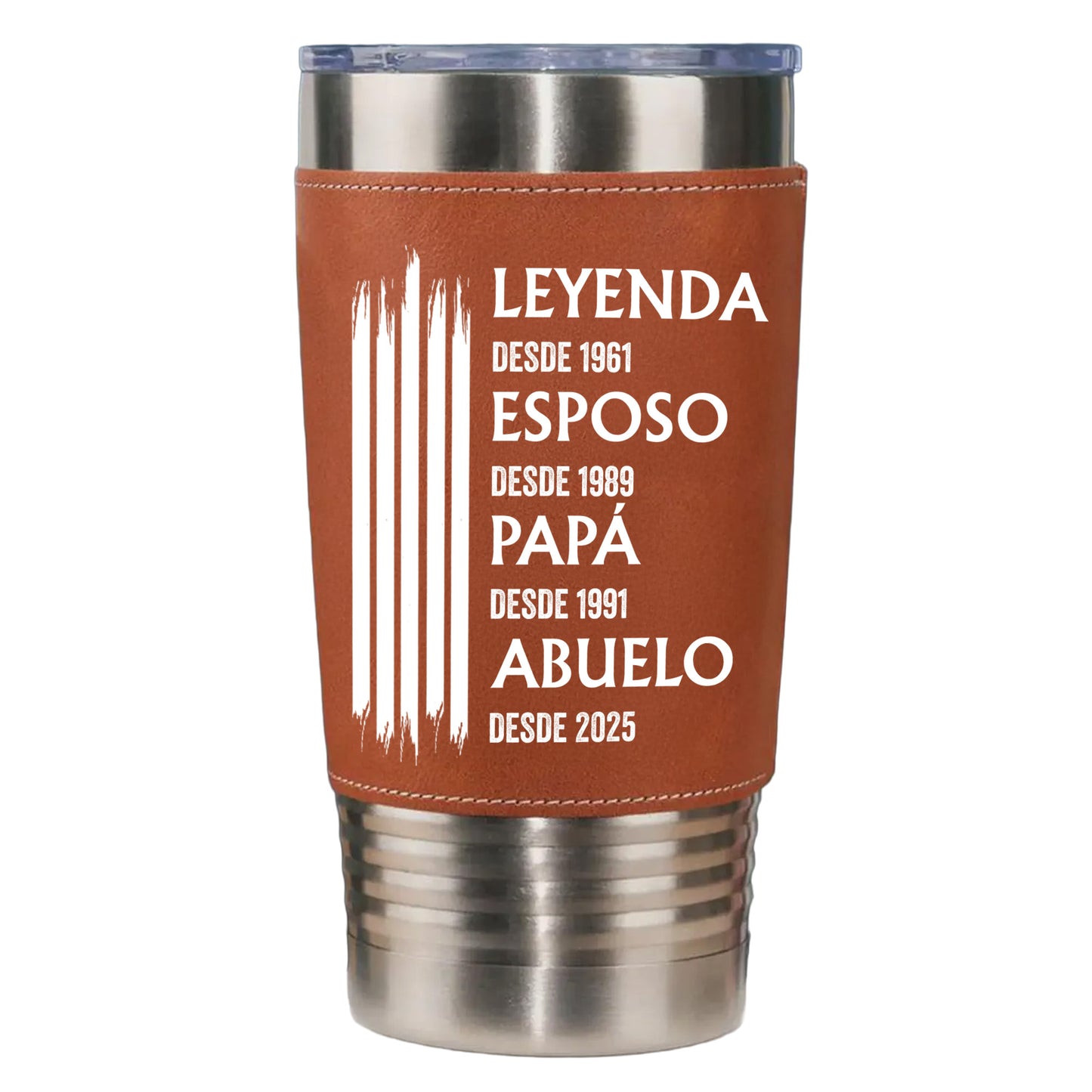 Leyenda Esposo Papá Abuelo Leather Tumbler