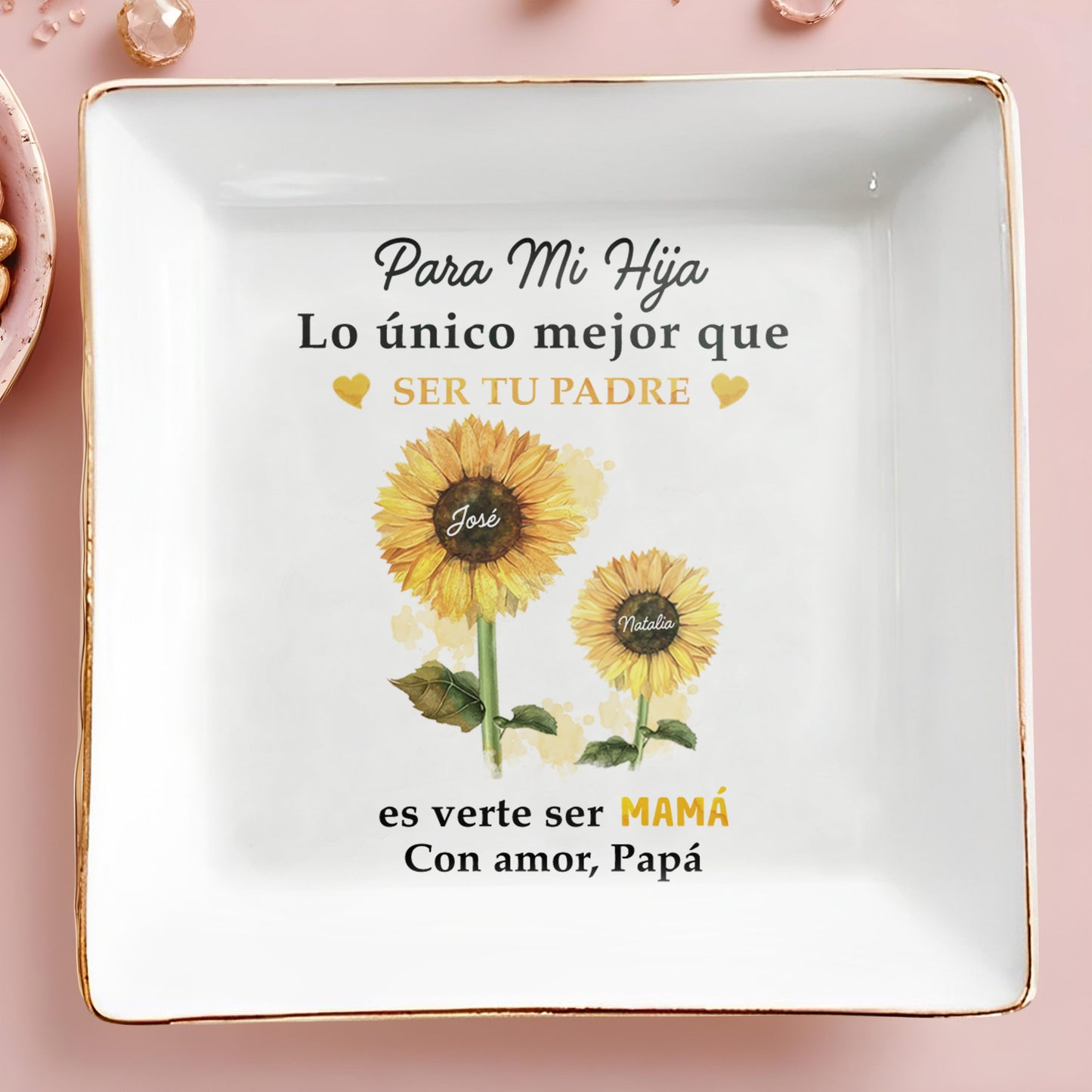 Para Mi Hija Lo único mejor que ser tu padre - Plat de bijoux personnalisé personnalisé - DAU001_SCRD