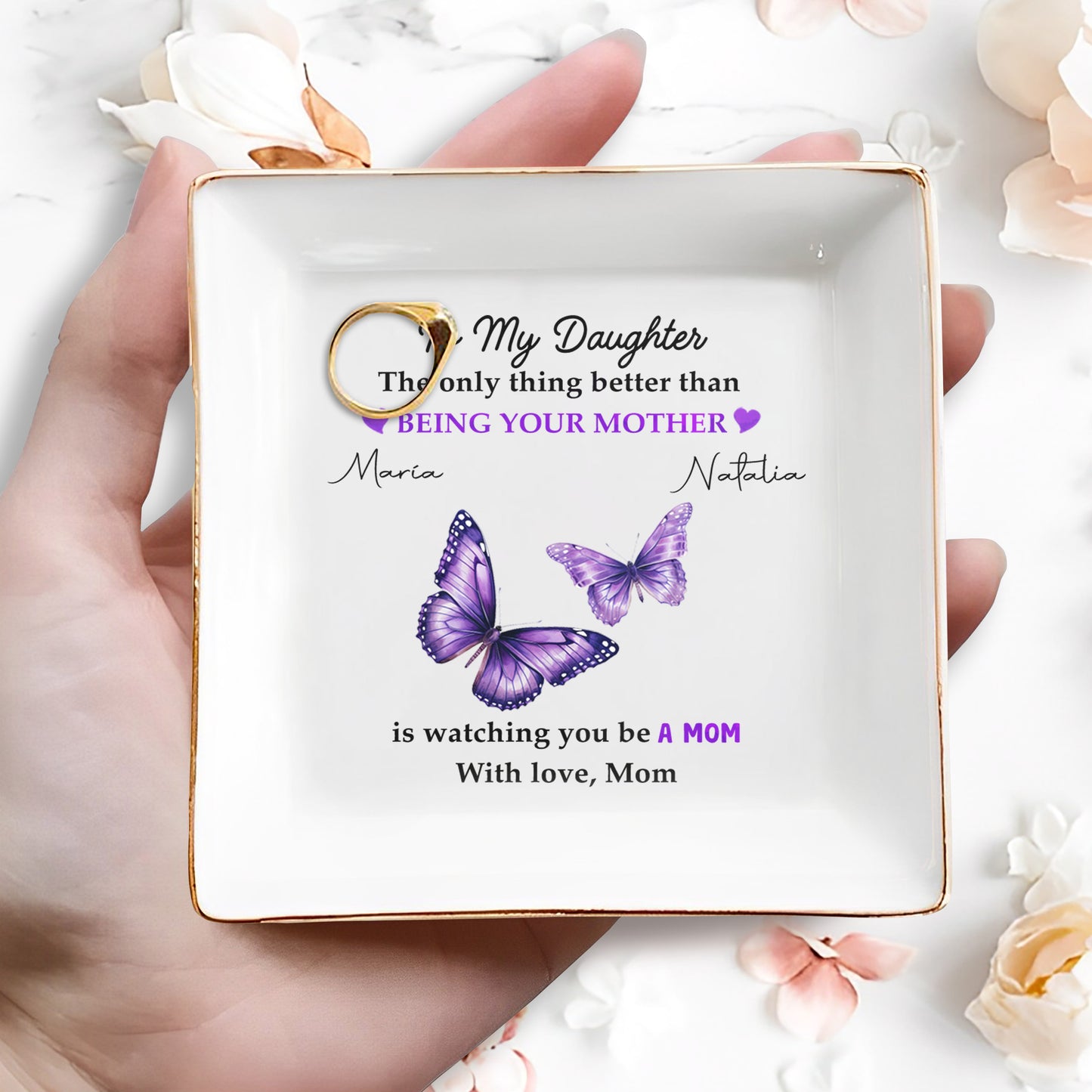 La seule chose qui soit meilleure que d'être ta mère - Plat à bijoux personnalisé - DAU002_SCRD