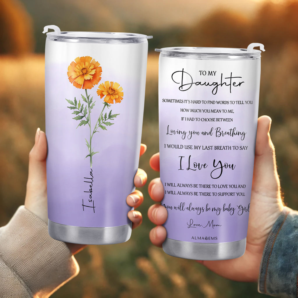 Motif floral « Épanouissez-vous là où vous êtes » - Gobelet personnalisé en acier inoxydable 20 oz 30 oz - DAU003_TB