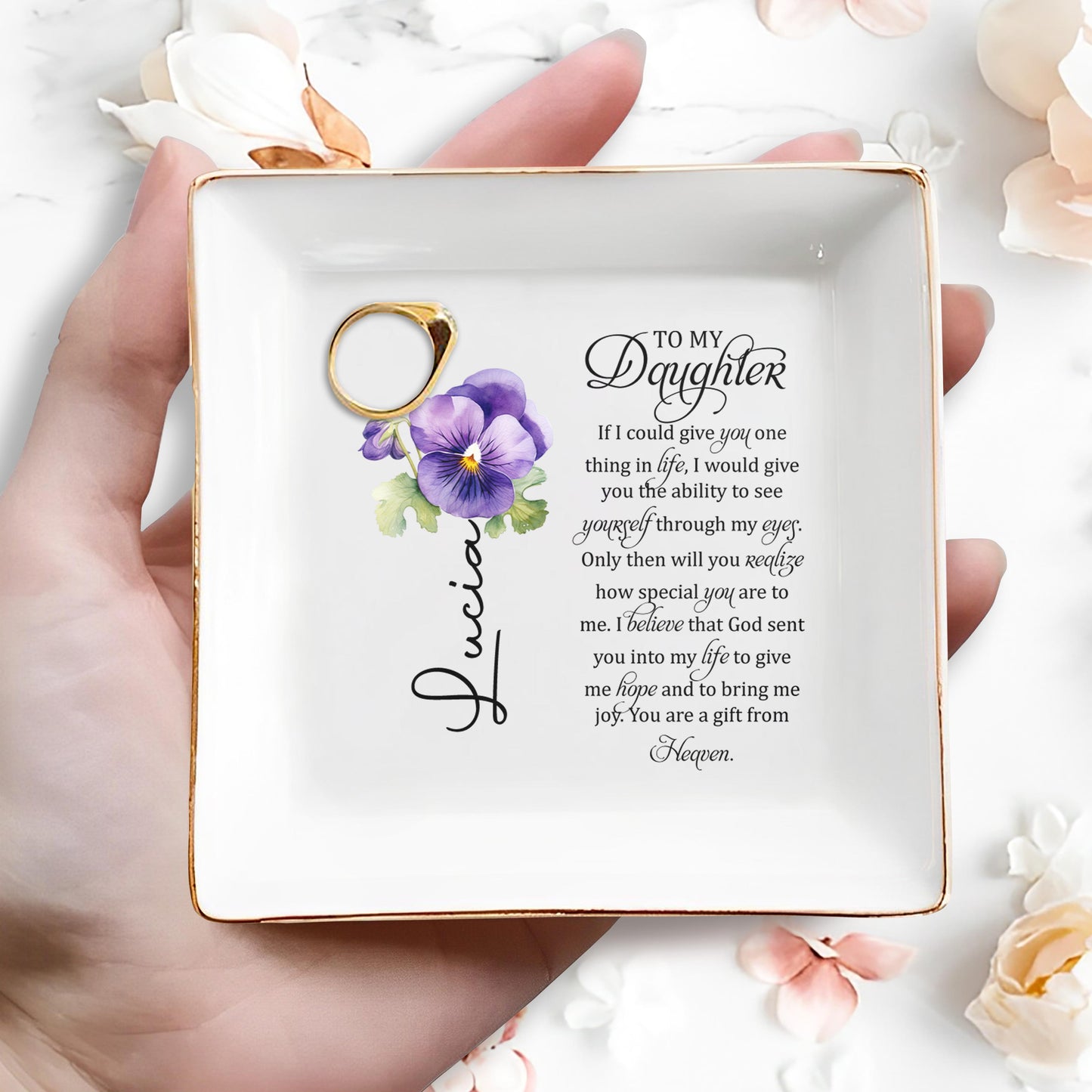 Si je pouvais t'offrir une seule chose dans la vie - Plat à bijoux personnalisé - DAU014_SCRD