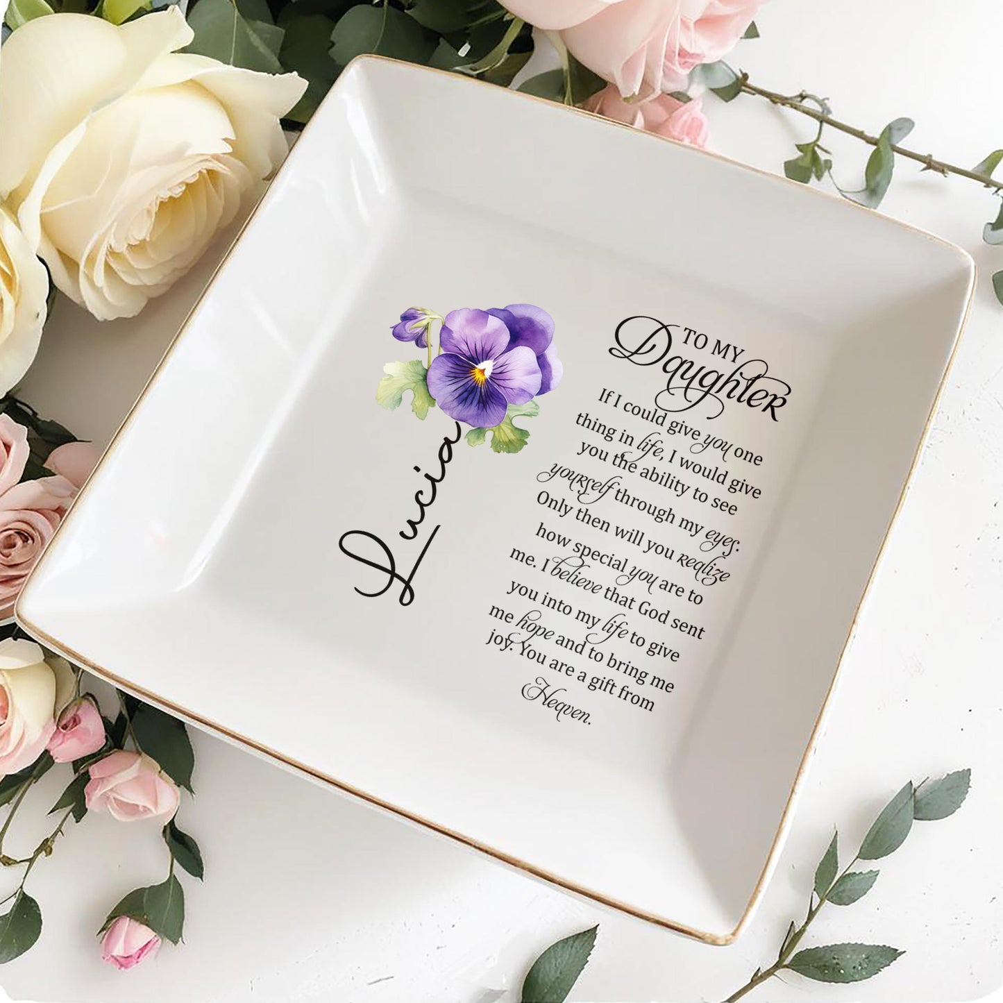 Si je pouvais t'offrir une seule chose dans la vie - Plat à bijoux personnalisé - DAU014_SCRD